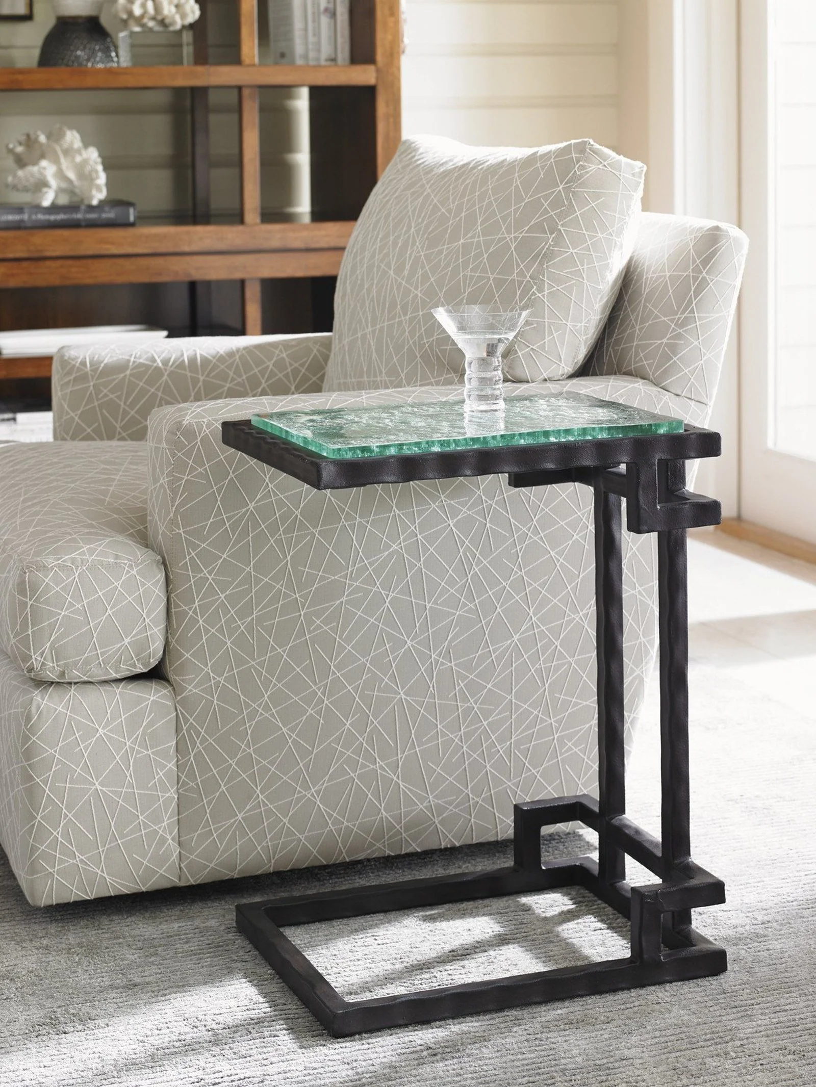 Tommy Bahama Home Island Fusion Hermes Reef Glass Top Martini Table - Image 2