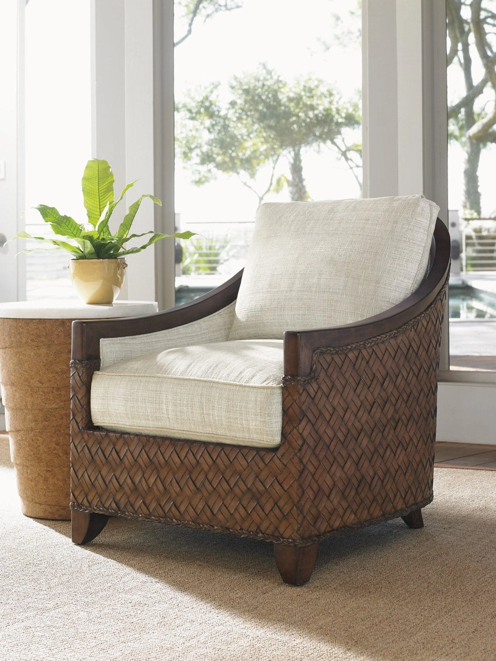Tommy Bahama Home Island Fusion Kendari Round Accent Table - Image 3