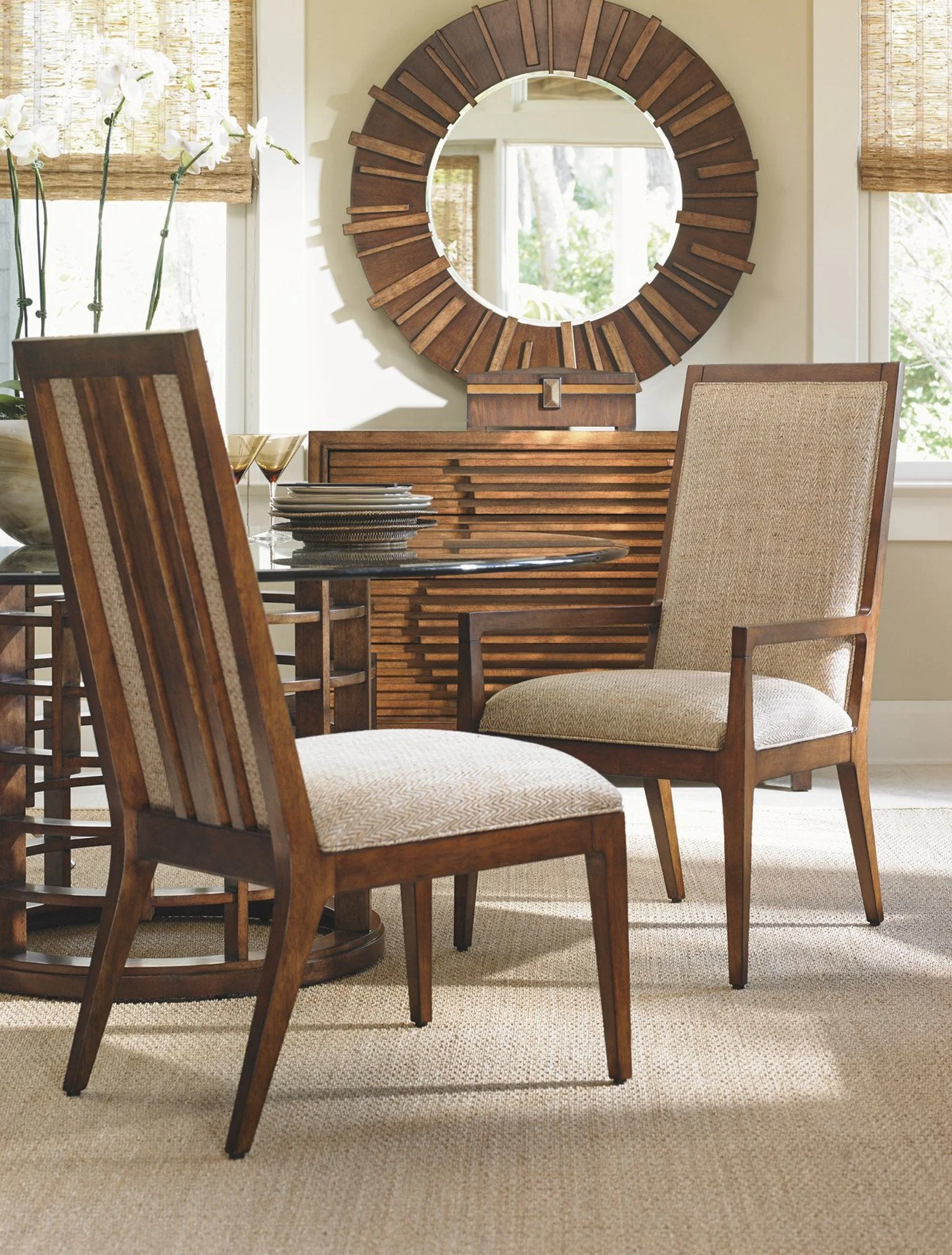 Tommy Bahama Home Island Fusion Natori Slat Back Arm Chair As Shown - Image 10