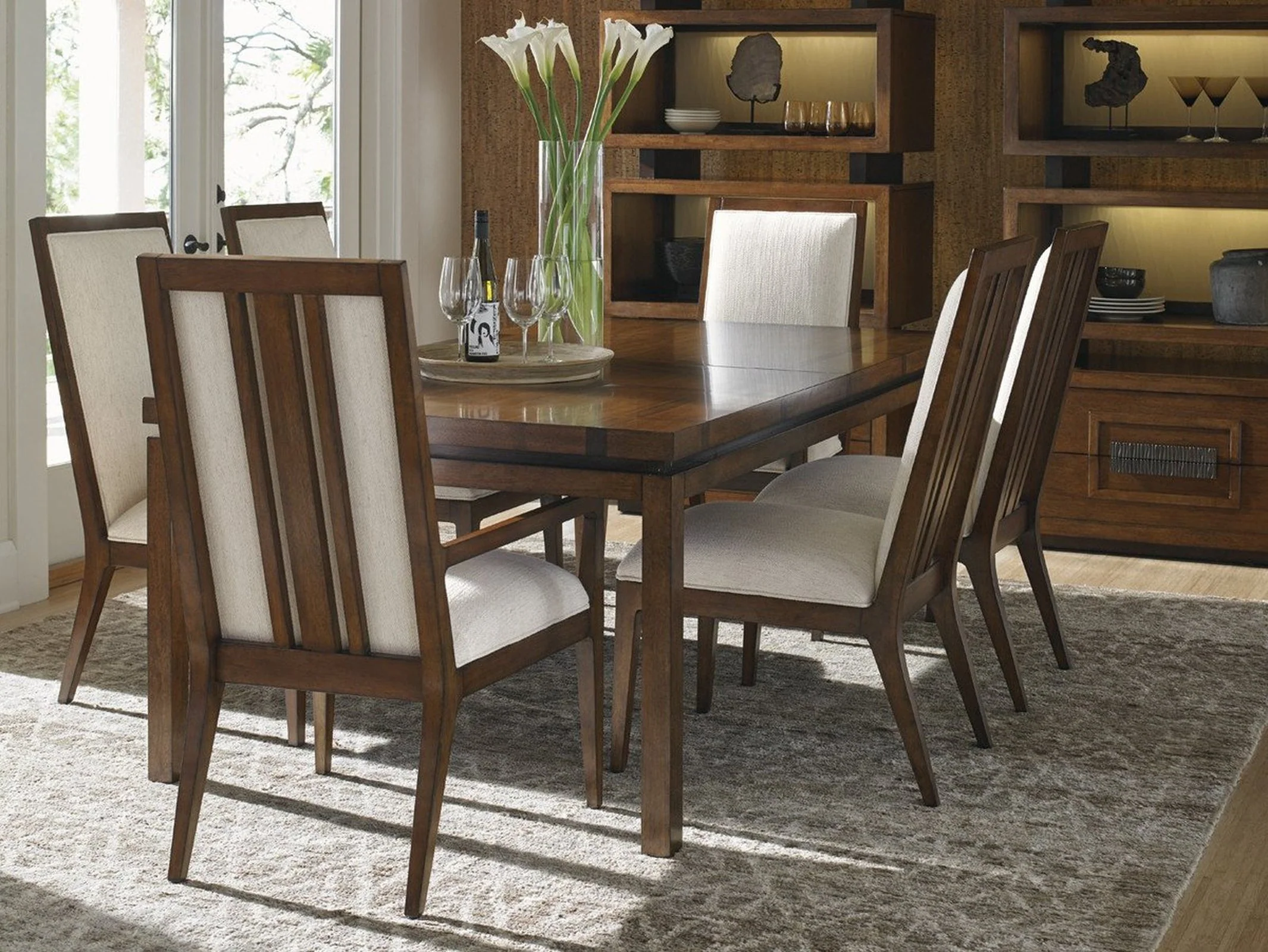 Tommy Bahama Home Island Fusion Natori Slat Back Side Chair Customizable - Image 6