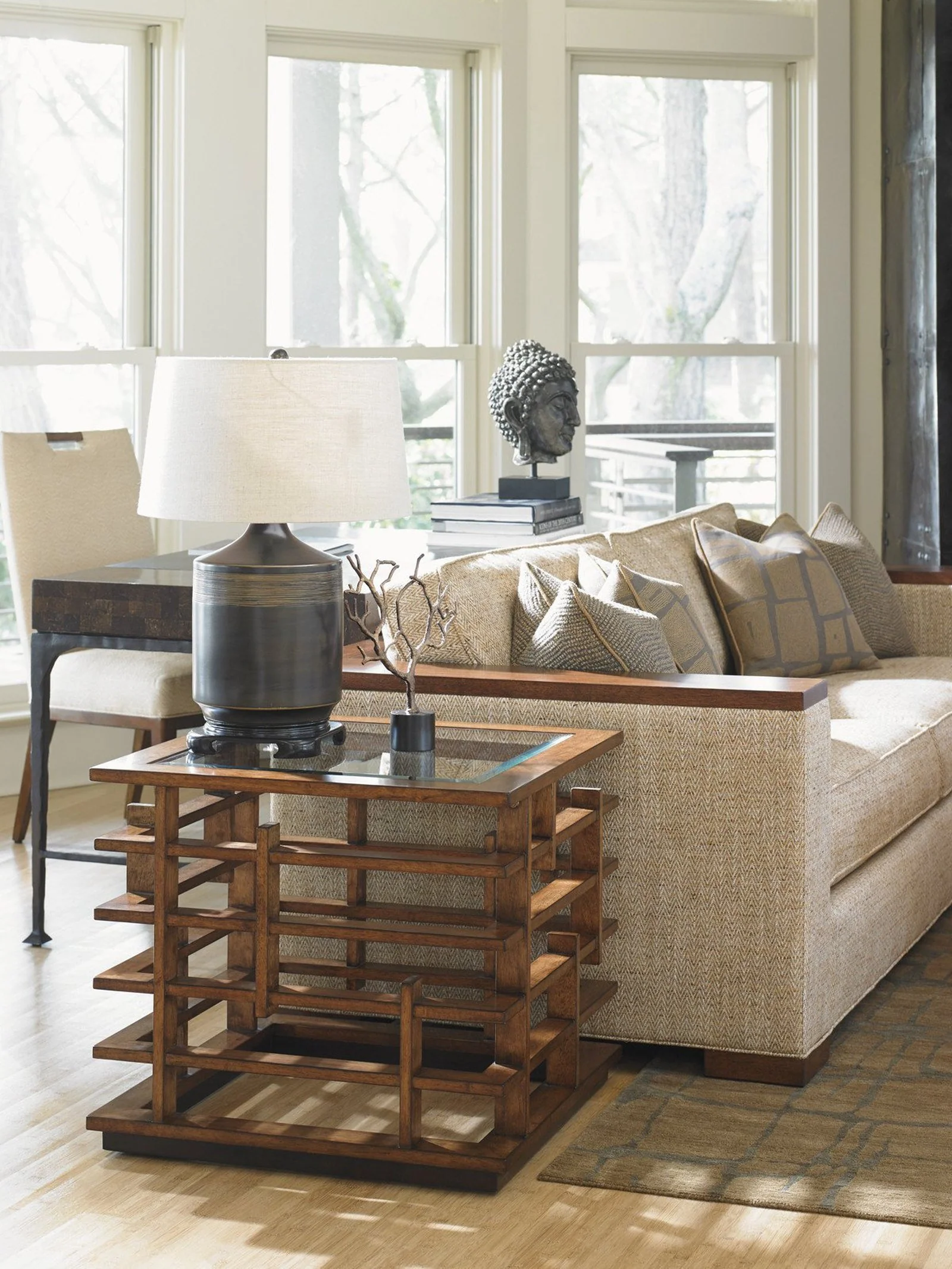 Tommy Bahama Home Island Fusion Nobu Square Lamp Table - Image 2