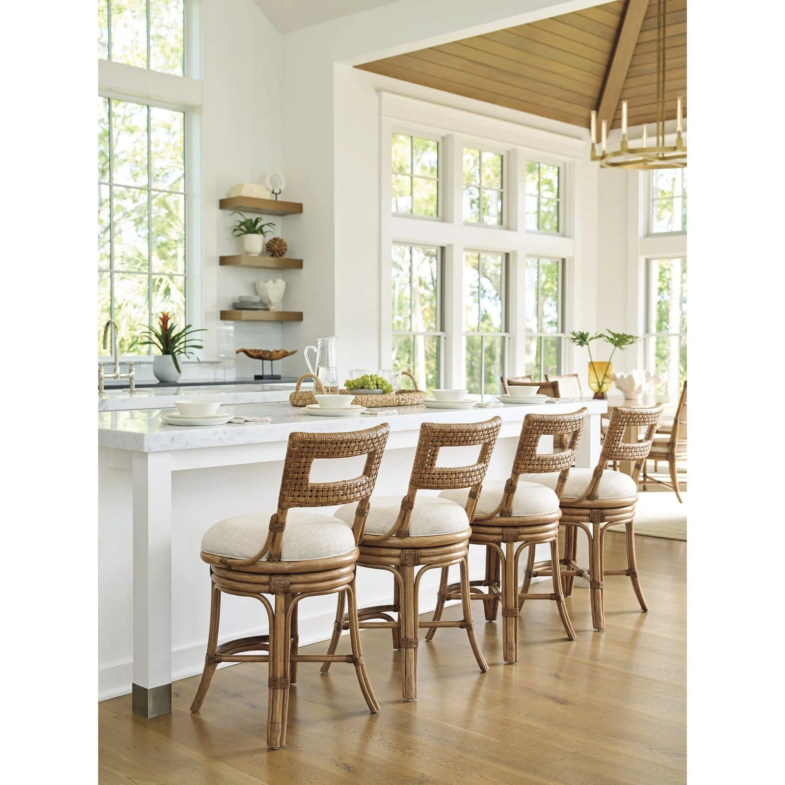 Tommy Bahama Home Key Biscayne Bay Harbour Swivel Counter Stool - Image 2