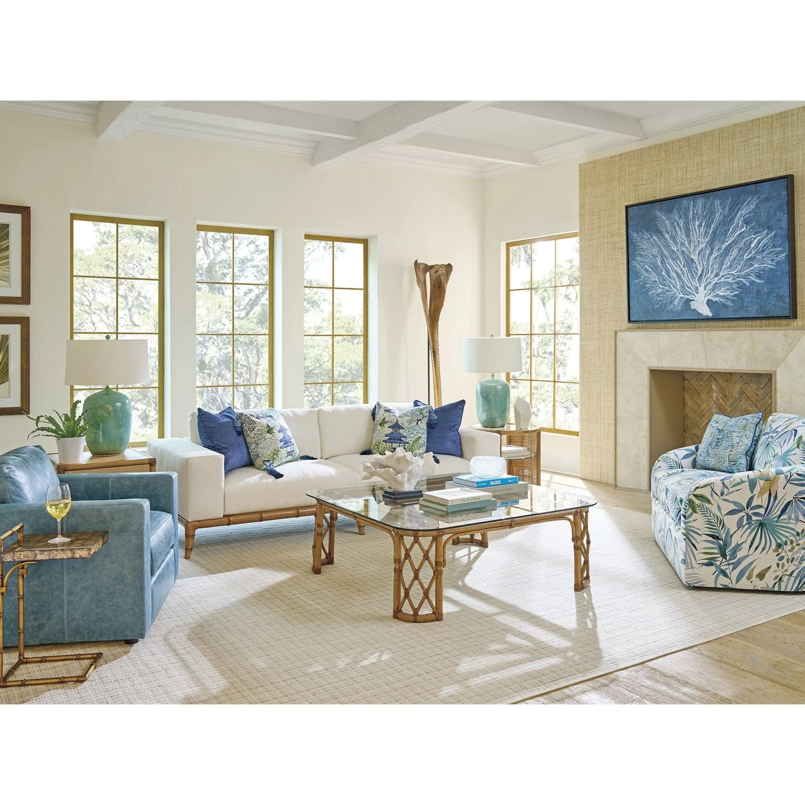 Tommy Bahama Home Key Biscayne Coral Reef Square Cocktail Table - Image 3