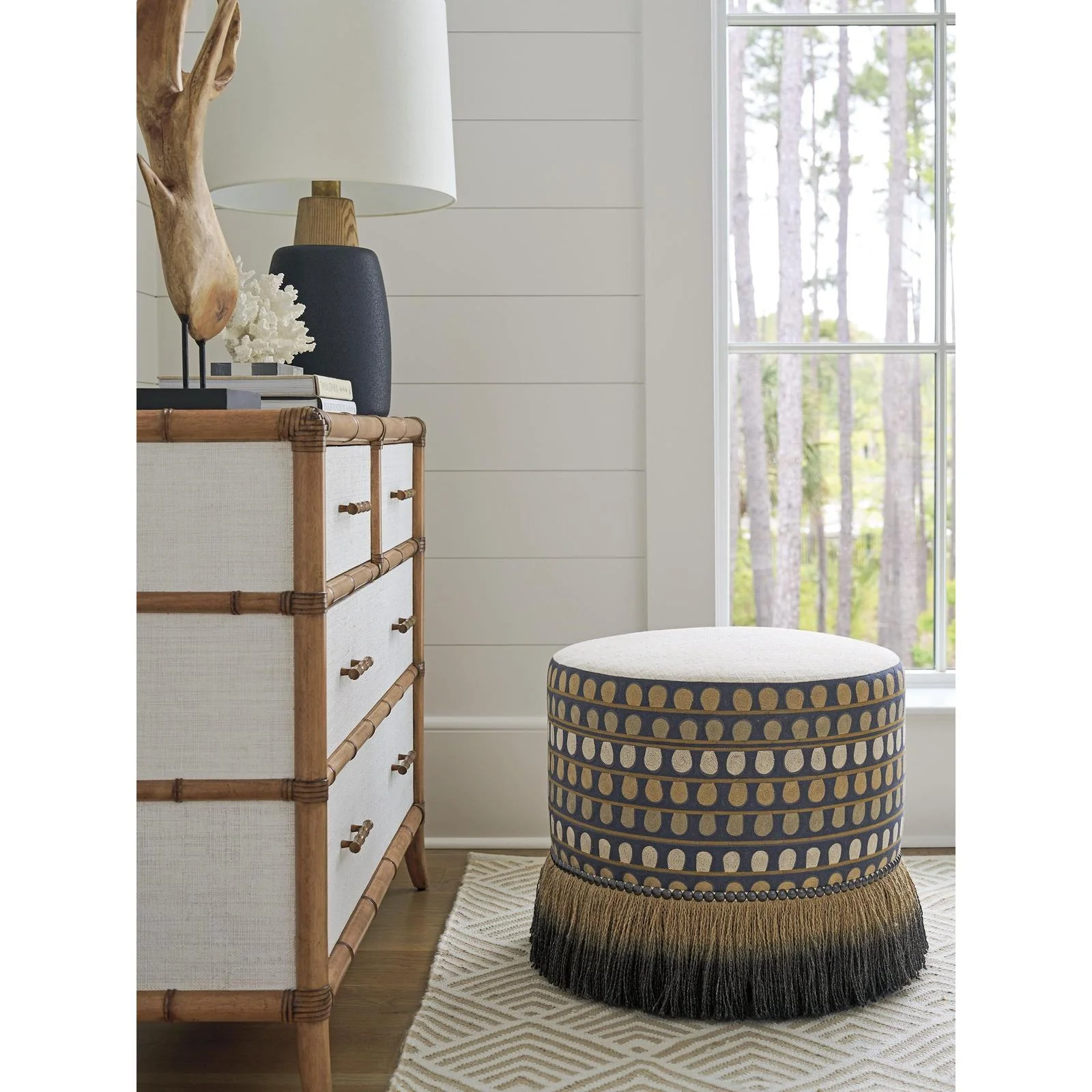 Tommy Bahama Home Key Biscayne Lamar Swivel Ottoman - Image 2