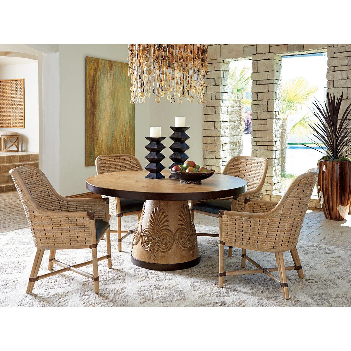 Tommy Bahama Home Los Altos Keeling Woven Arm Chair - Image 4