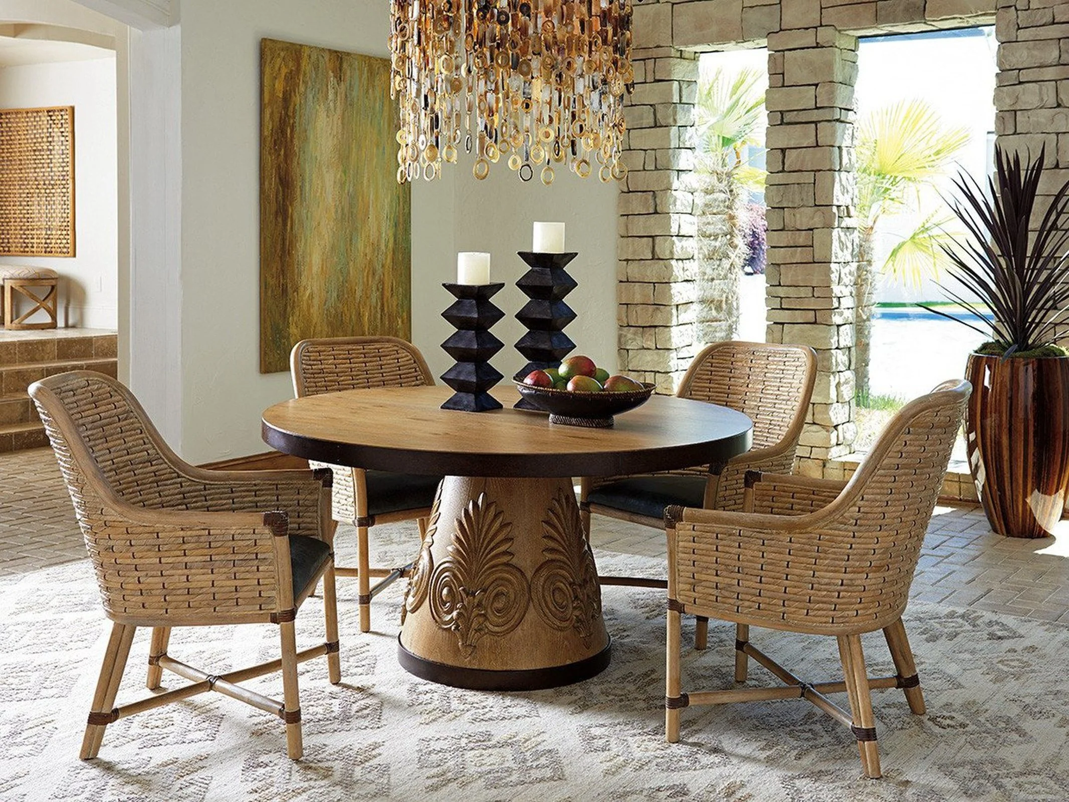 Tommy Bahama Home Los Altos Keeling Woven Arm Chair As Shown - Image 2