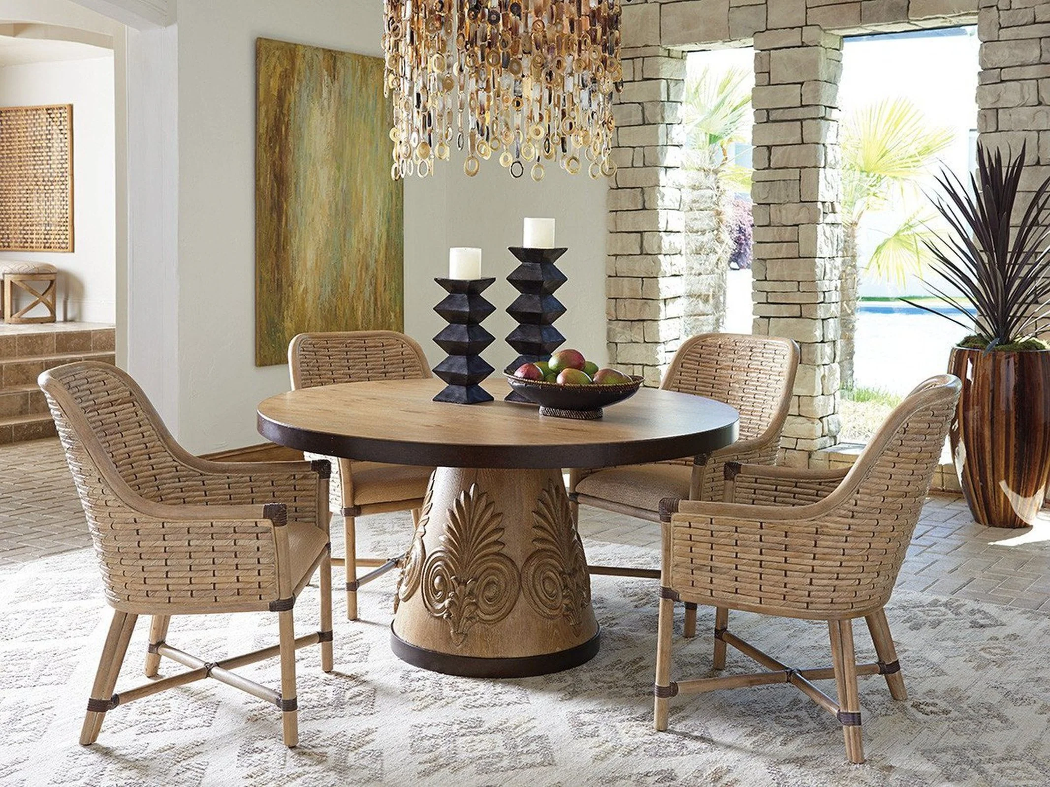 Tommy Bahama Home Los Altos Keeling Woven Arm Chair As Shown - Image 4