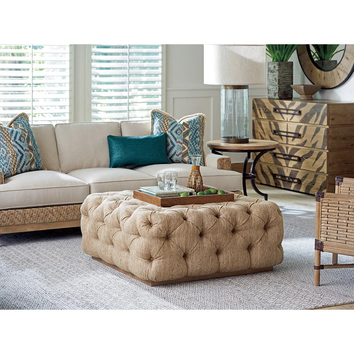 Tommy Bahama Home Los Altos Laurel Cocktail Ottoman - 41.5 Inch - Image 2