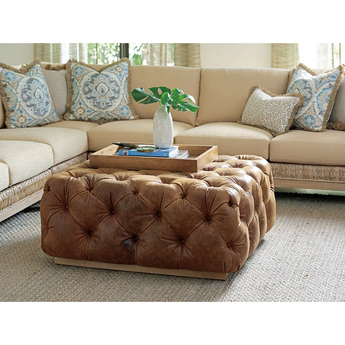 Tommy Bahama Home Los Altos Laurel Cocktail Ottoman - 41.5 Inch - Image 5