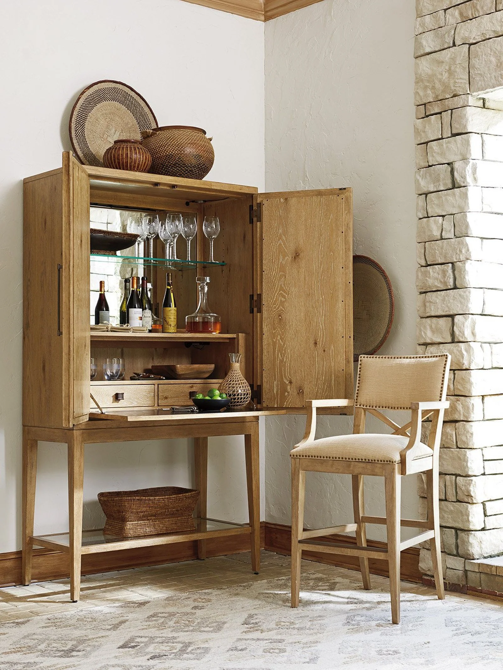 Tommy Bahama Home Los Altos Cameroon Bar Cabinet - Image 3