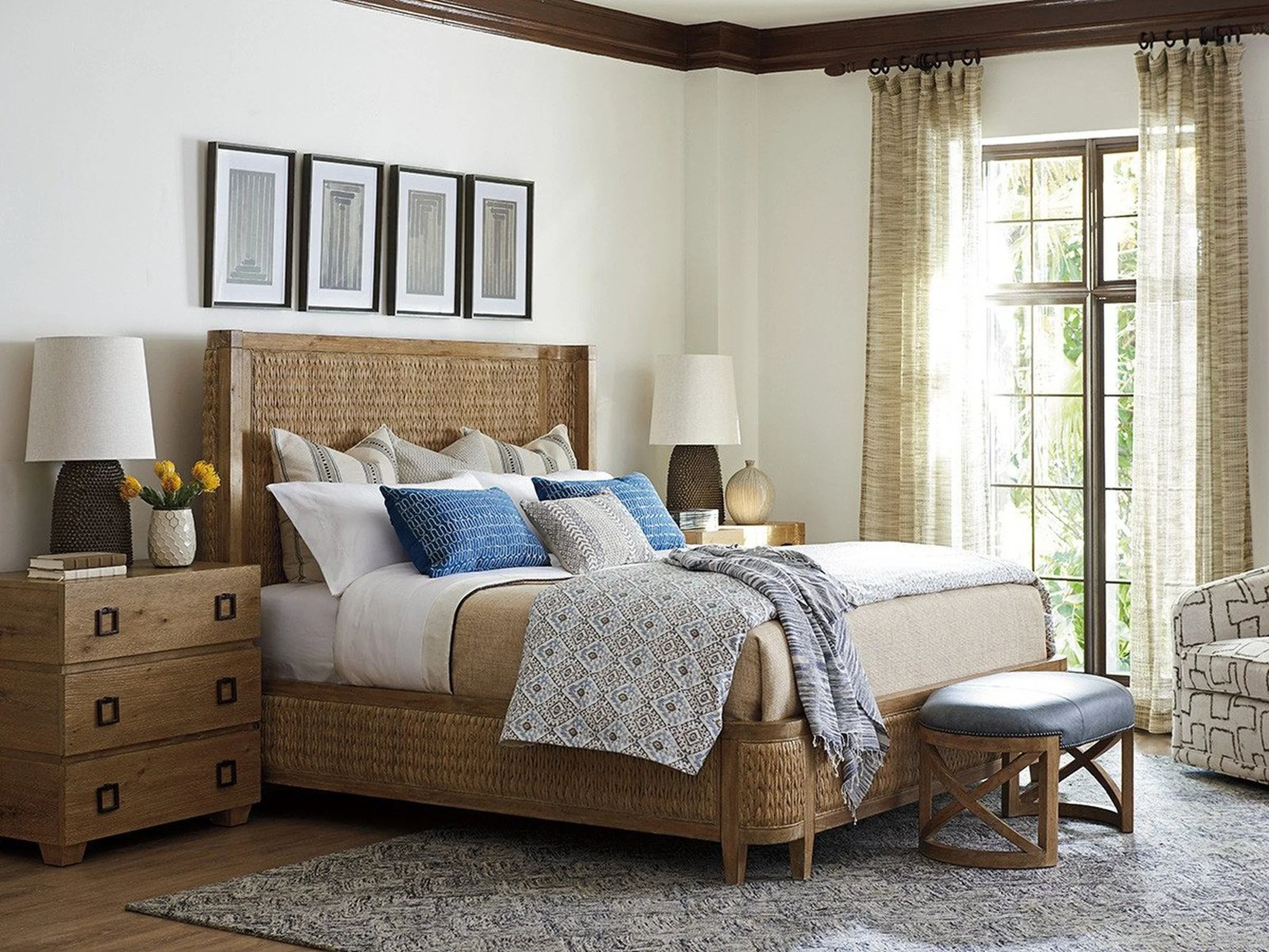Tommy Bahama Home Los Altos Ivory Coast Woven Bed - Image 3