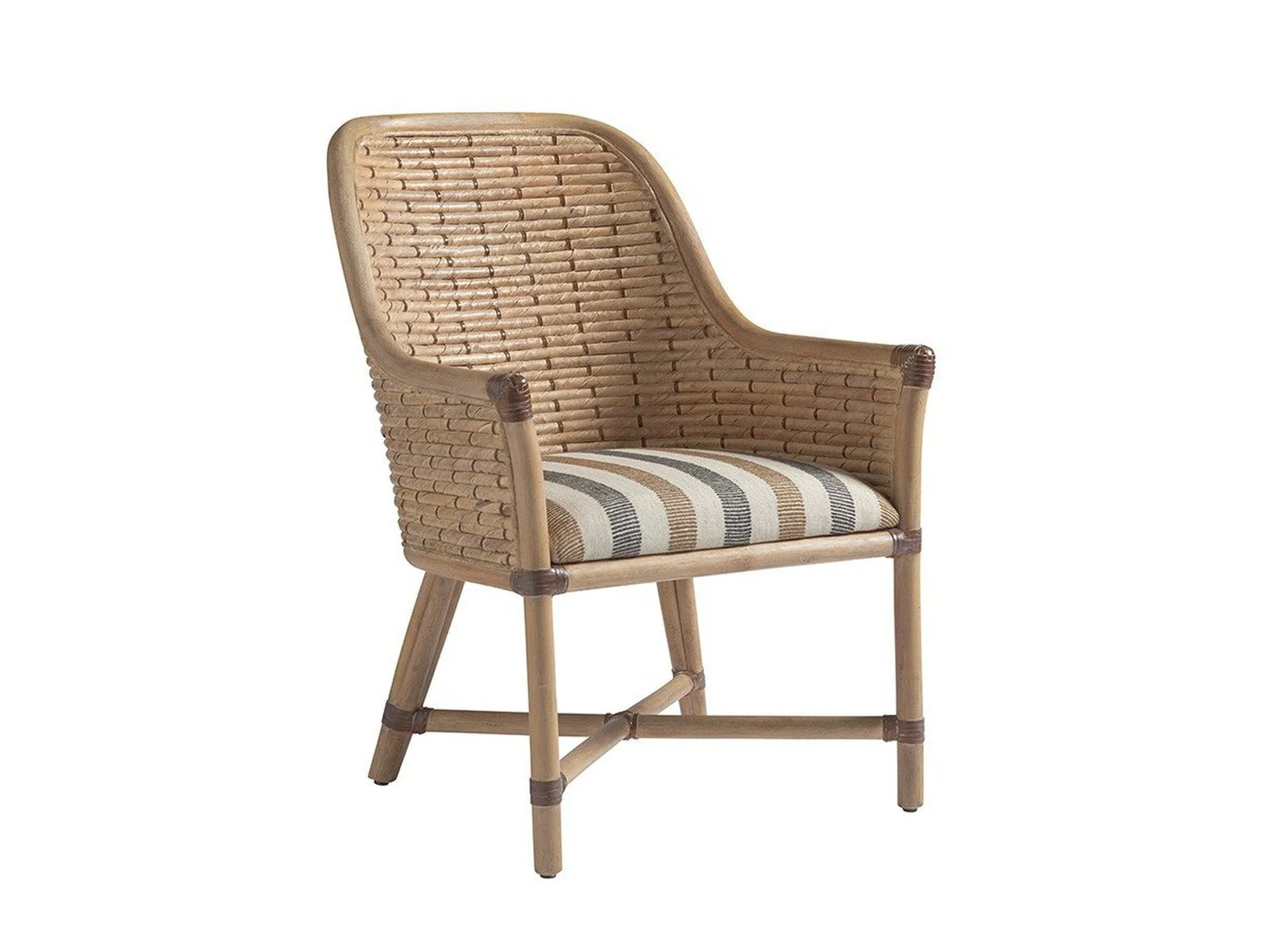 Tommy Bahama Home Los Altos Keeling Woven Arm Chair Customizable - Image 5