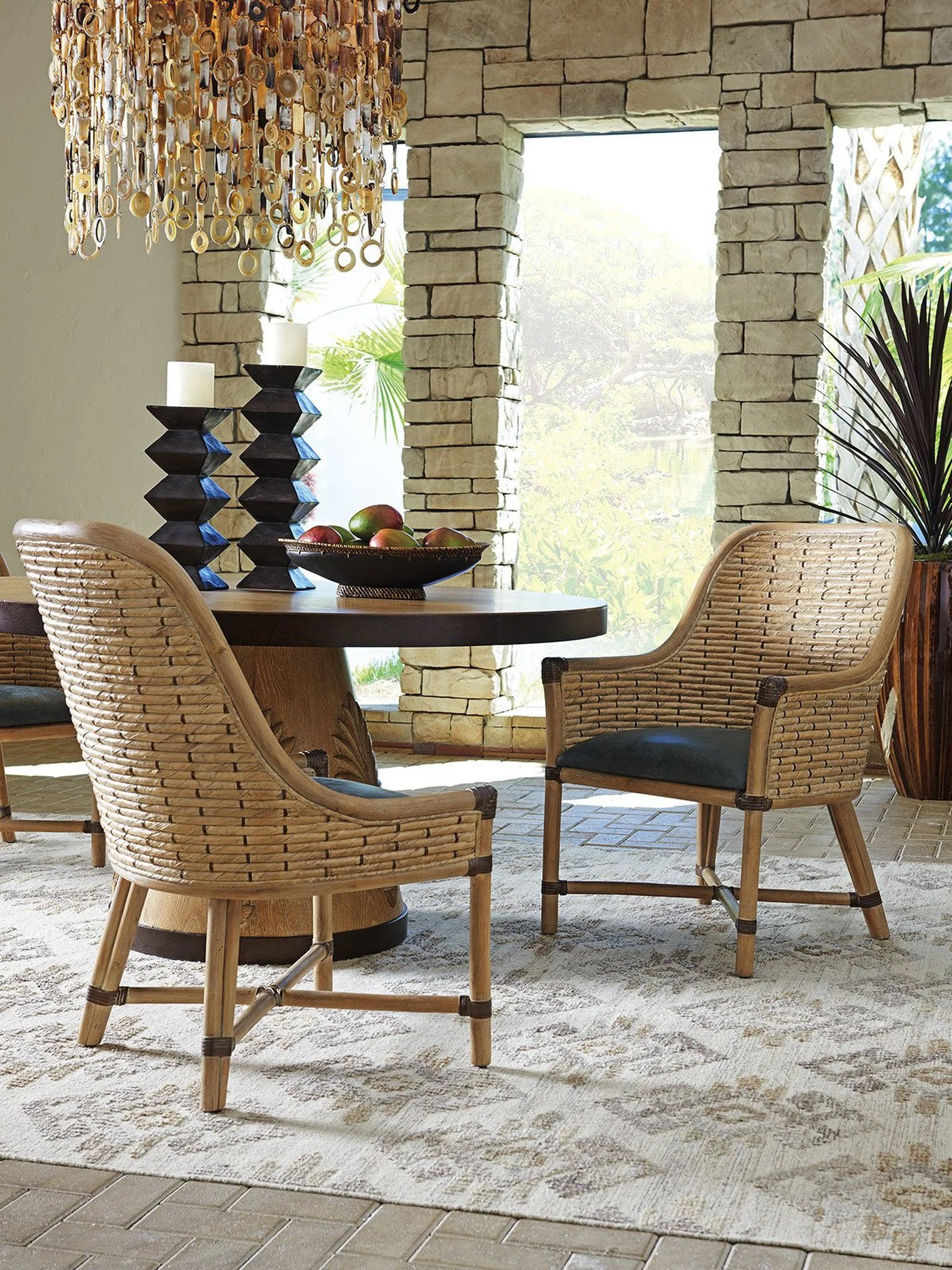 Tommy Bahama Home Los Altos Keeling Woven Arm Chair Customizable - Image 7