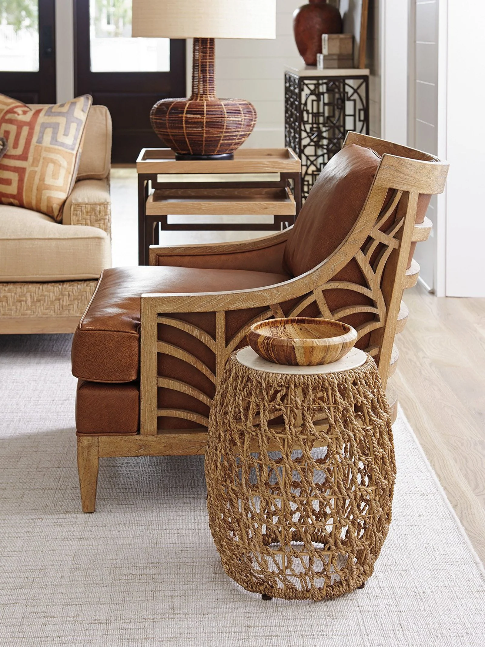 Tommy Bahama Home Los Altos Madrid Woven Accent Table - Image 3