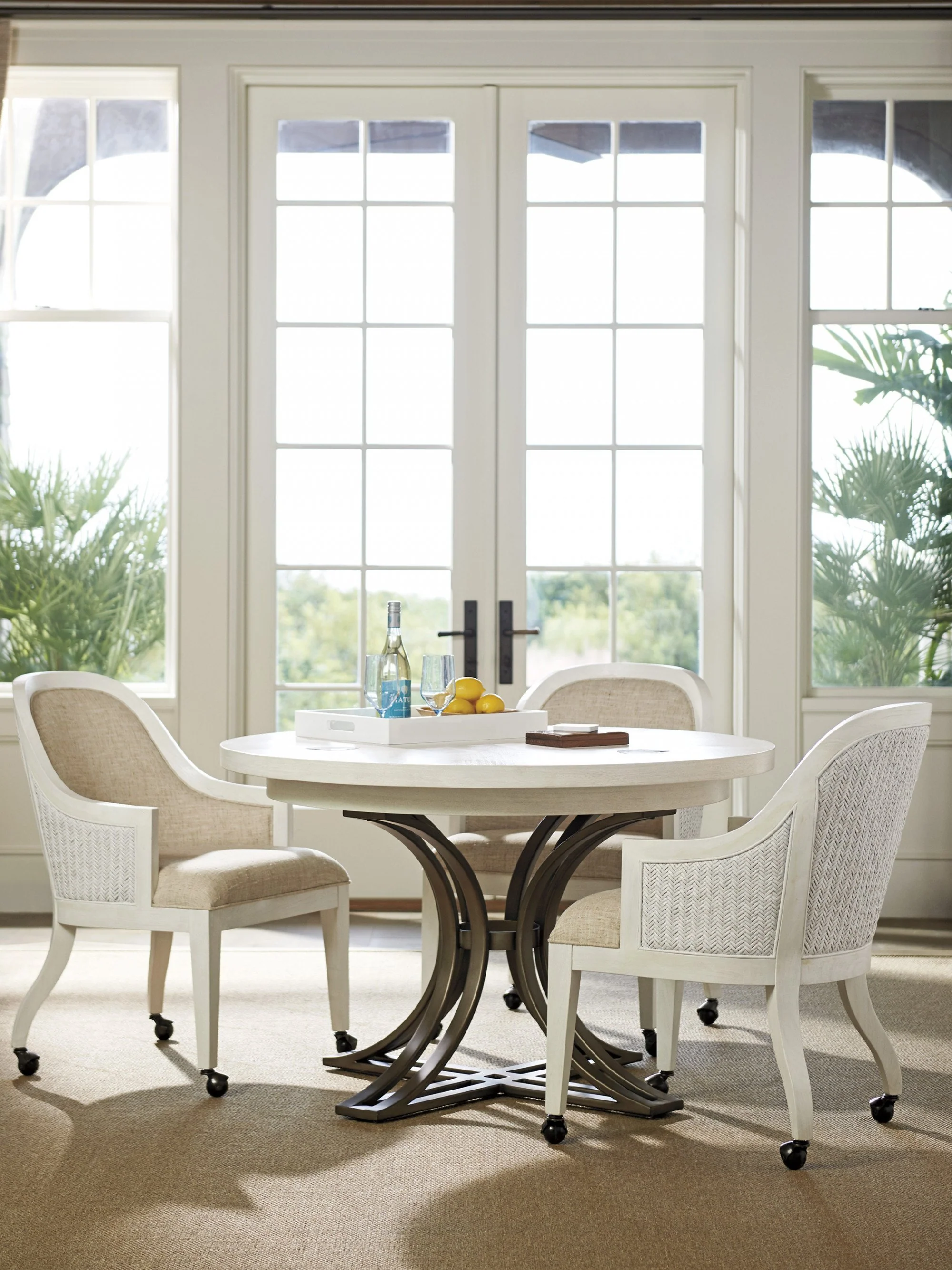 Tommy Bahama Home Ocean Breeze Bayview Arm Chair With Casters As Shown - Image 4