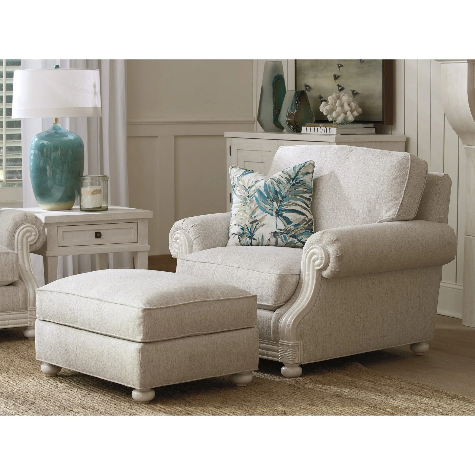 Tommy Bahama Home Ocean Breeze Coral Gables Ottoman Clearance - Image 2