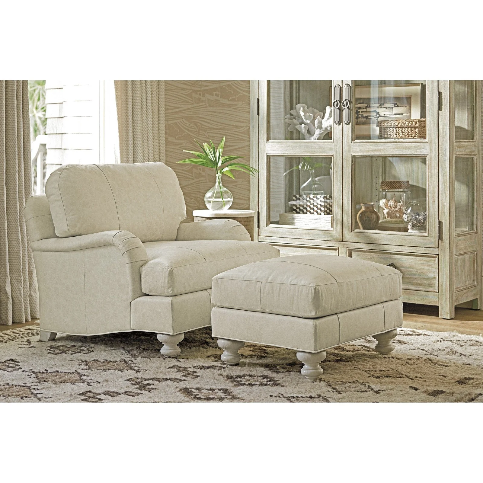 Tommy Bahama Home Ocean Breeze Gilmore Leather Arm Chair - Image 2
