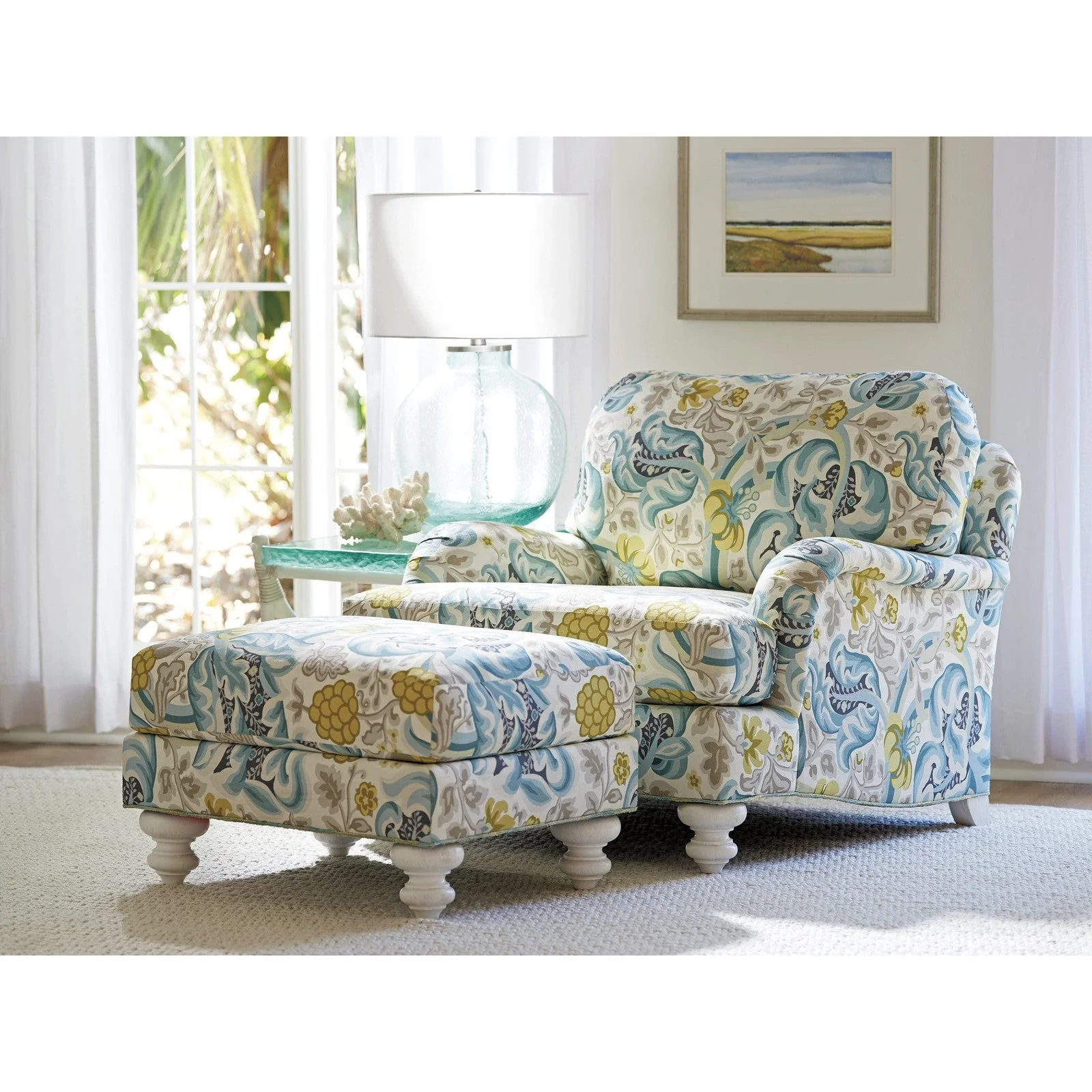 Tommy Bahama Home Ocean Breeze Gilmore Ottoman - 27.5 Inch - Image 2