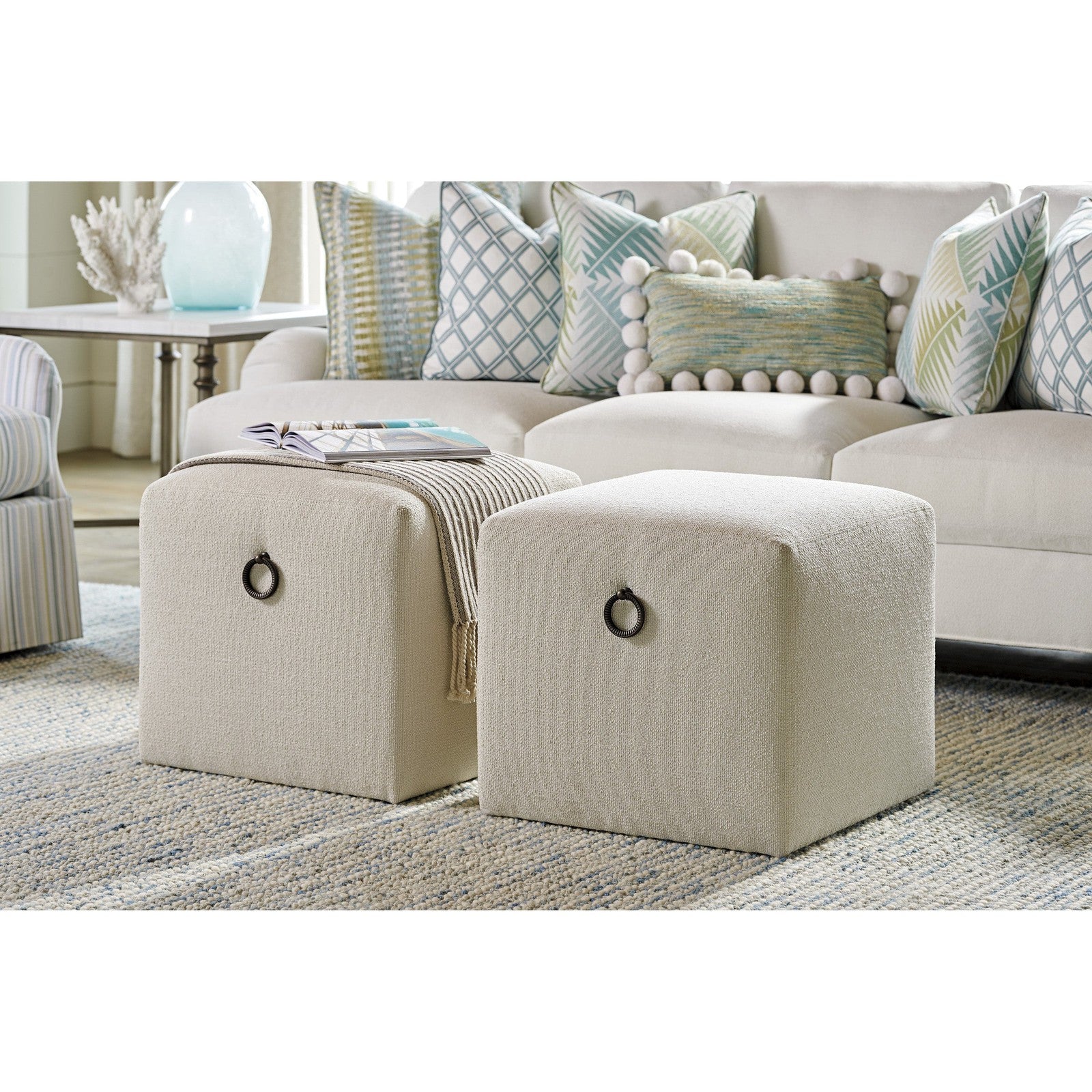 Tommy Bahama Home Ocean Breeze Jupiter Ottoman - 20.5 Inch - Image 2