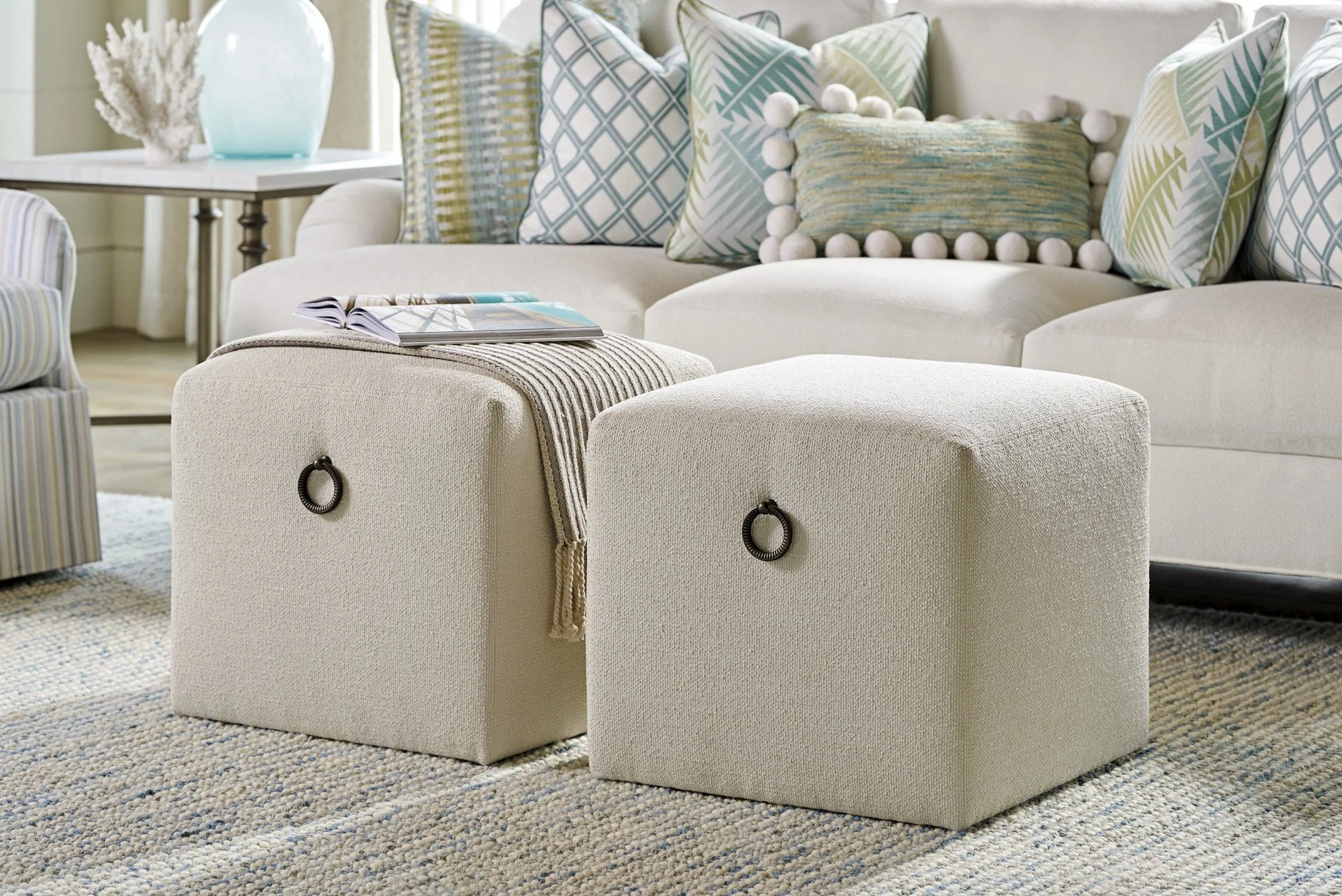 Tommy Bahama Home Ocean Breeze Jupiter Ottoman - Image 4