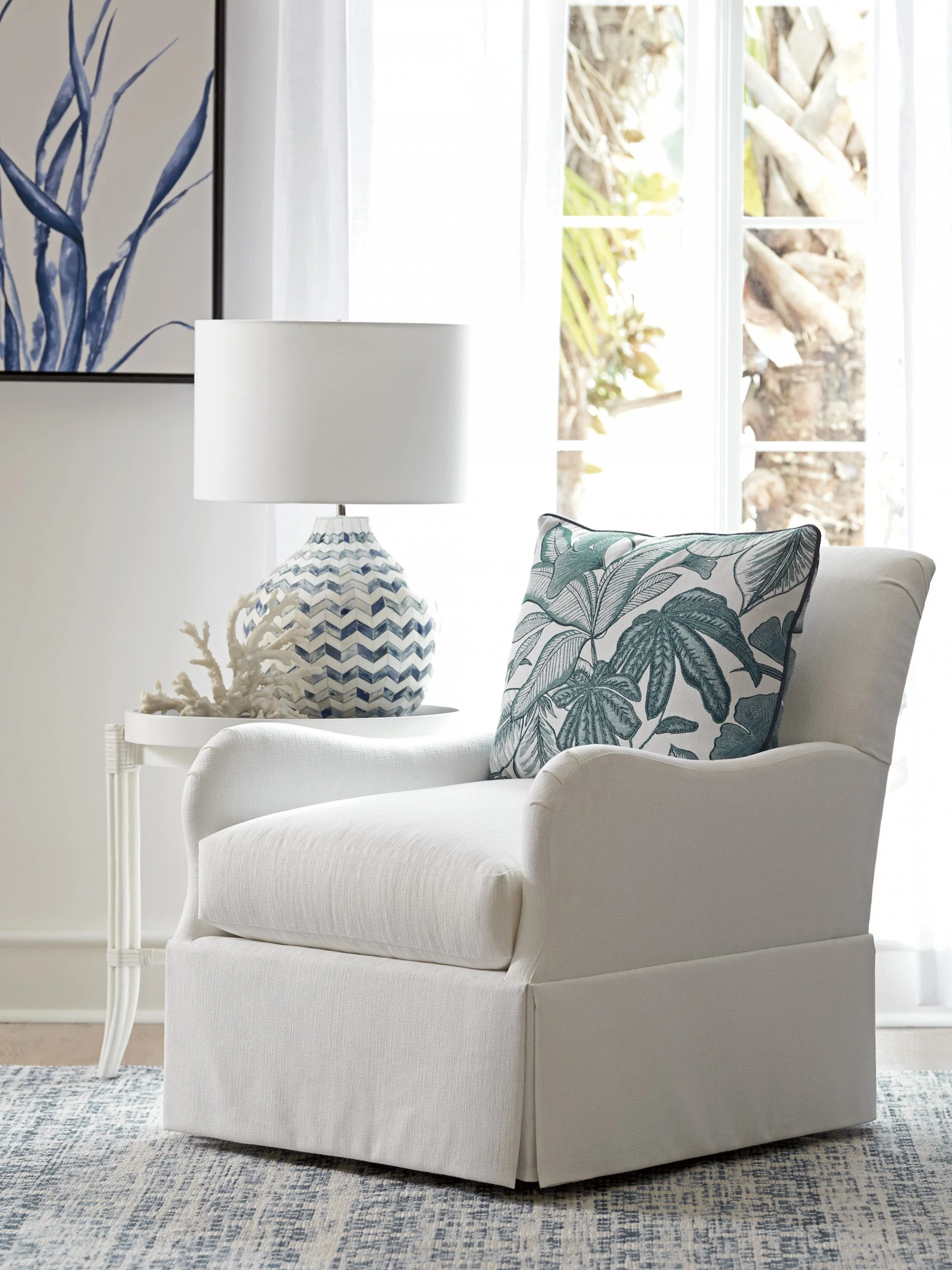 Tommy Bahama Home Ocean Breeze Palm Frond Chair (Without Swivel) - Image 6