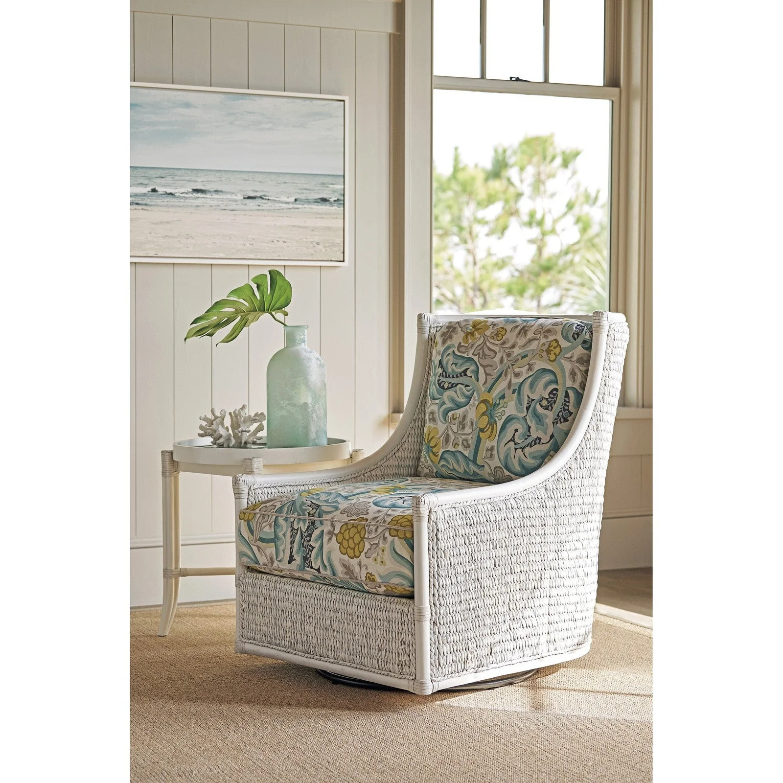 Tommy Bahama Home Ocean Breeze Preston Swivel Chair - 30.5 Inch - Image 2