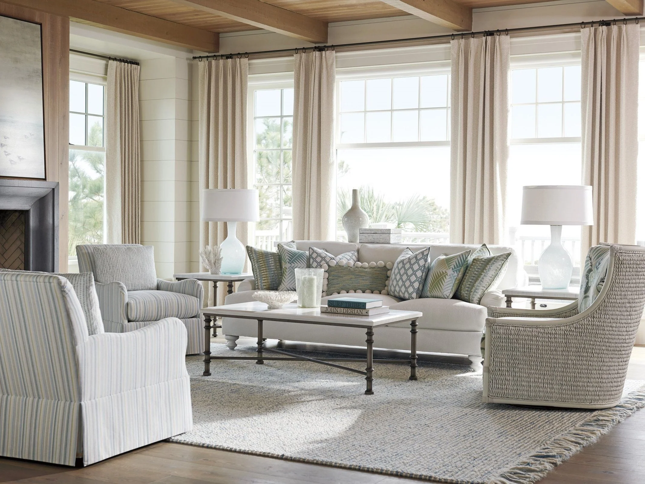 Tommy Bahama Home Ocean Breeze Preston Swivel Chair - Image 4