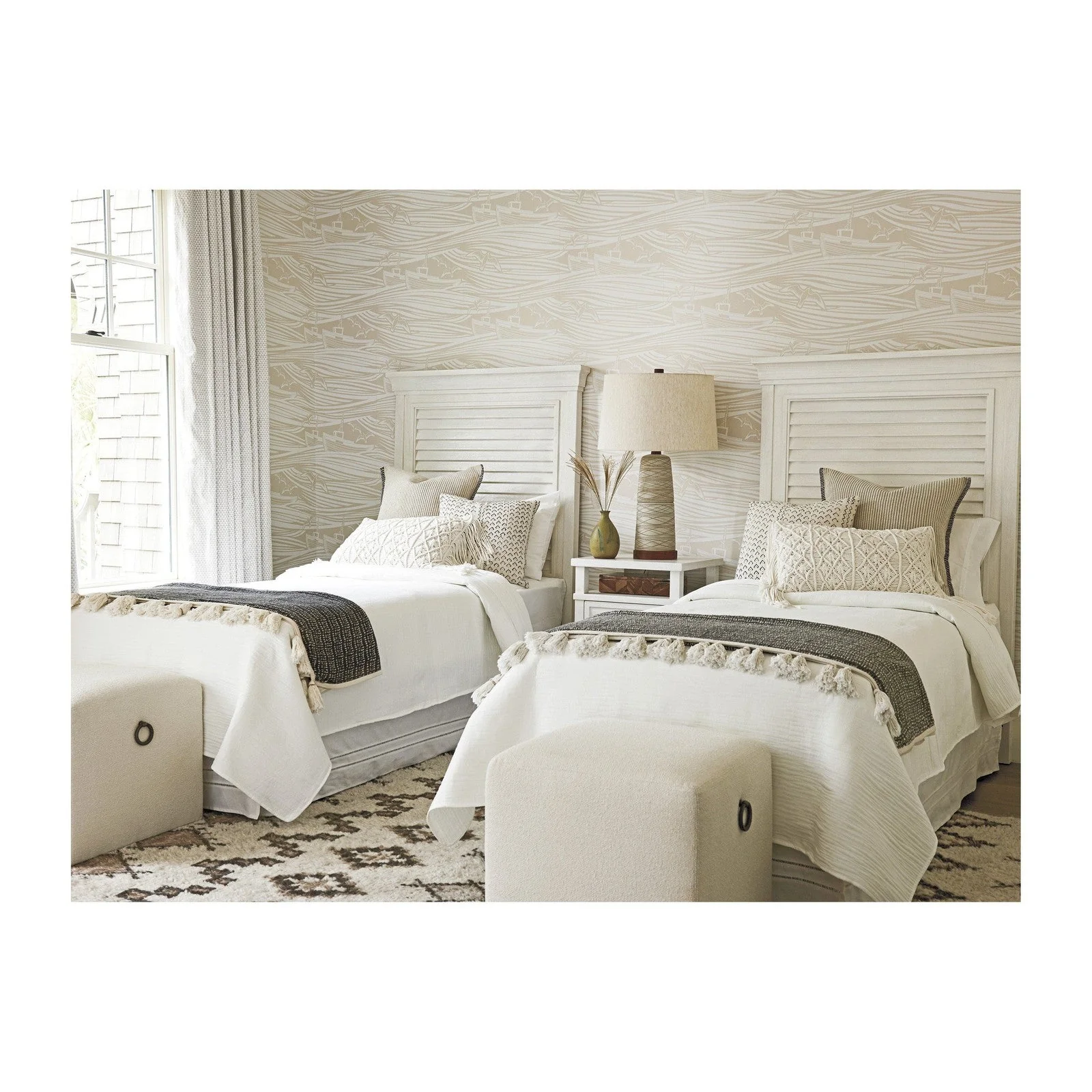 Tommy Bahama Home Ocean Breeze Royal Palm Louvered Twin Headboard - Image 2