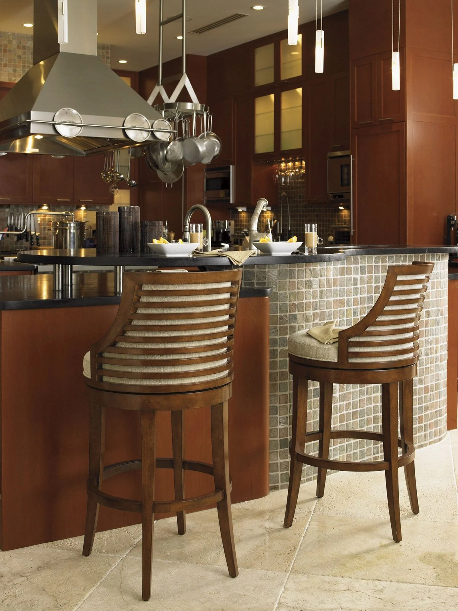 Tommy Bahama Home Ocean Club Cabana Swivel Bar Stool Customizable - Image 2