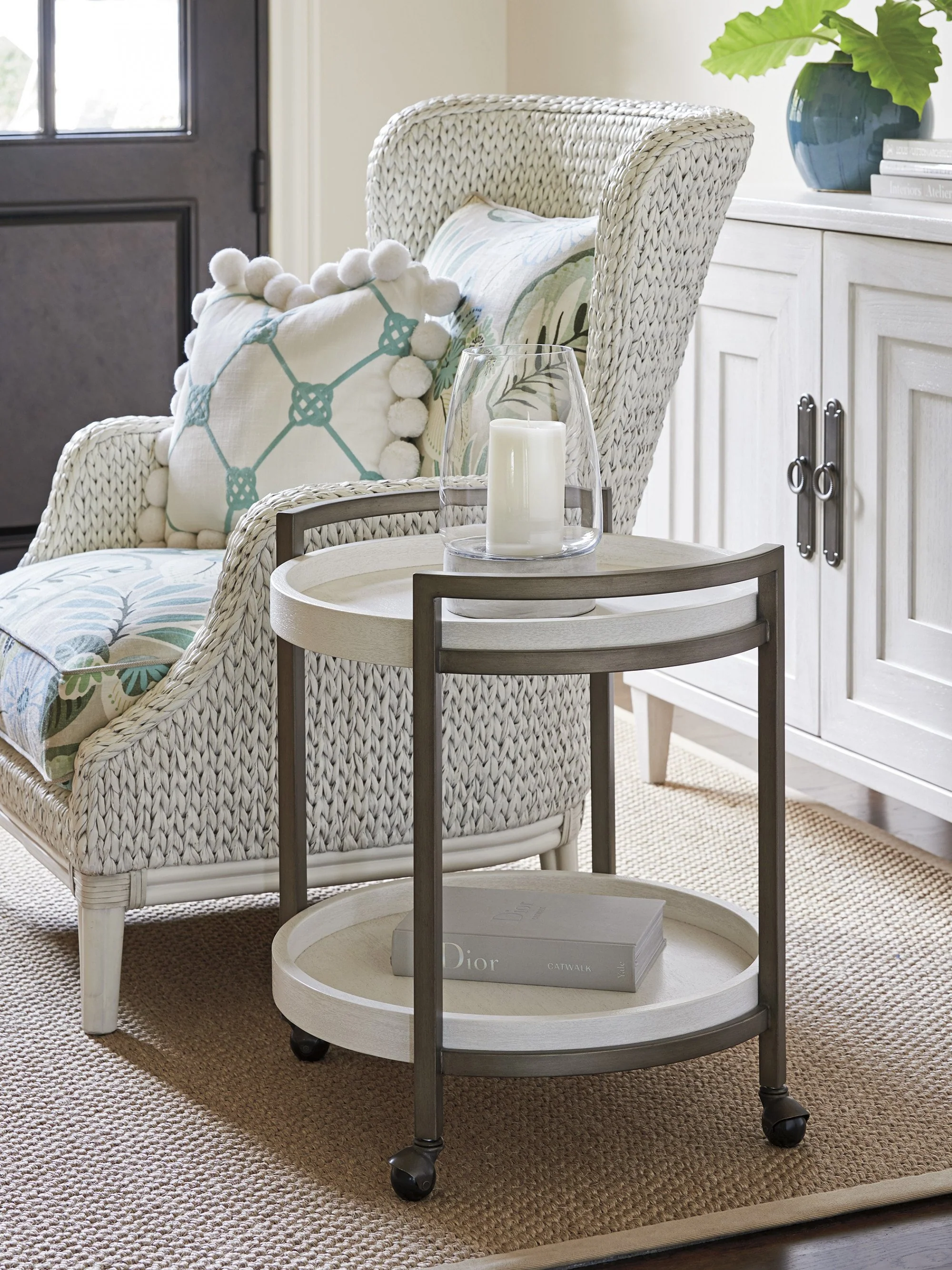 Tommy Bahama Home Ocean Breeze Osprey Cart End Table - Image 3