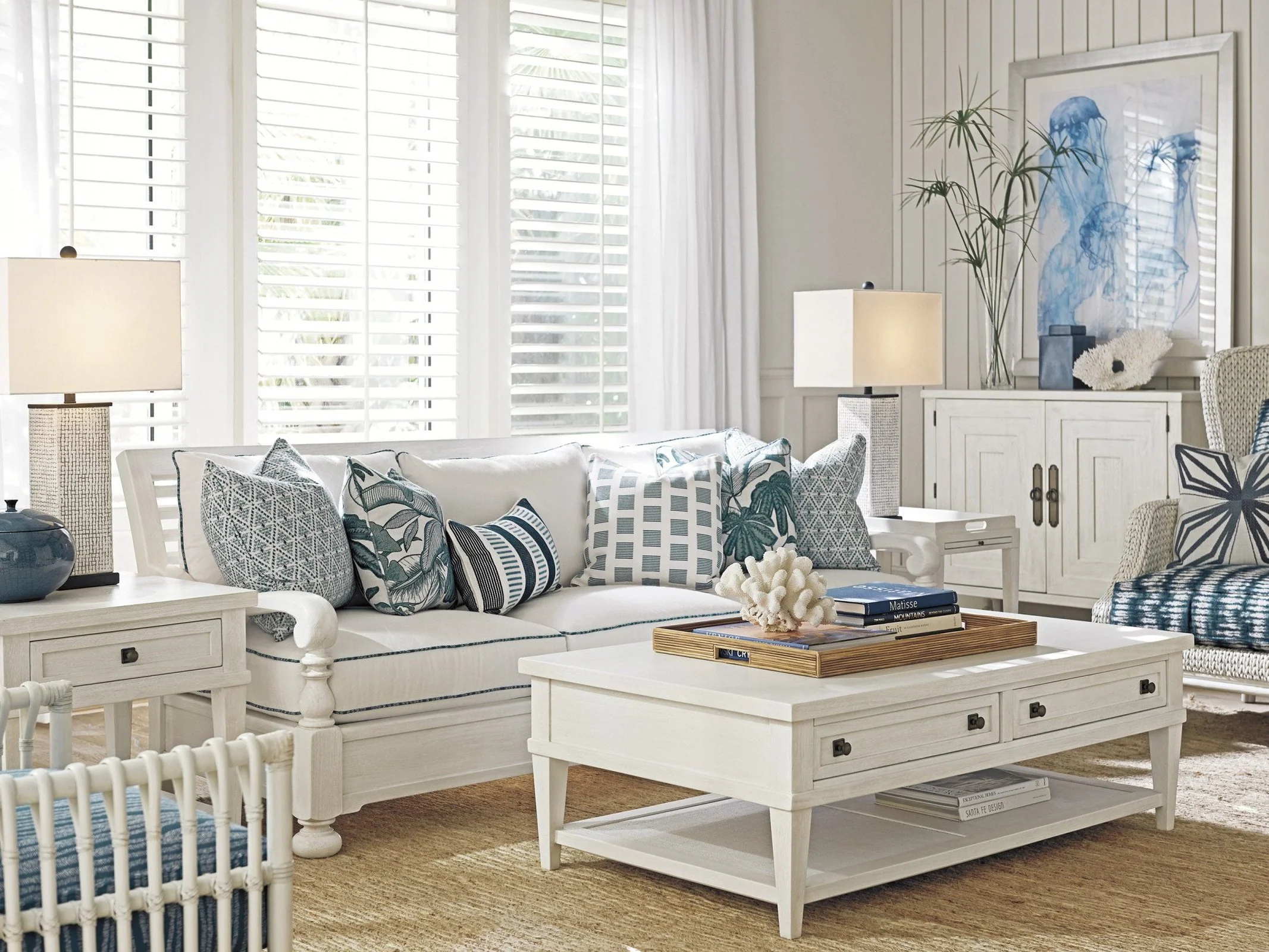 Tommy Bahama Home Ocean Breeze Palm Coast Rectangular Cocktail Table - Image 3