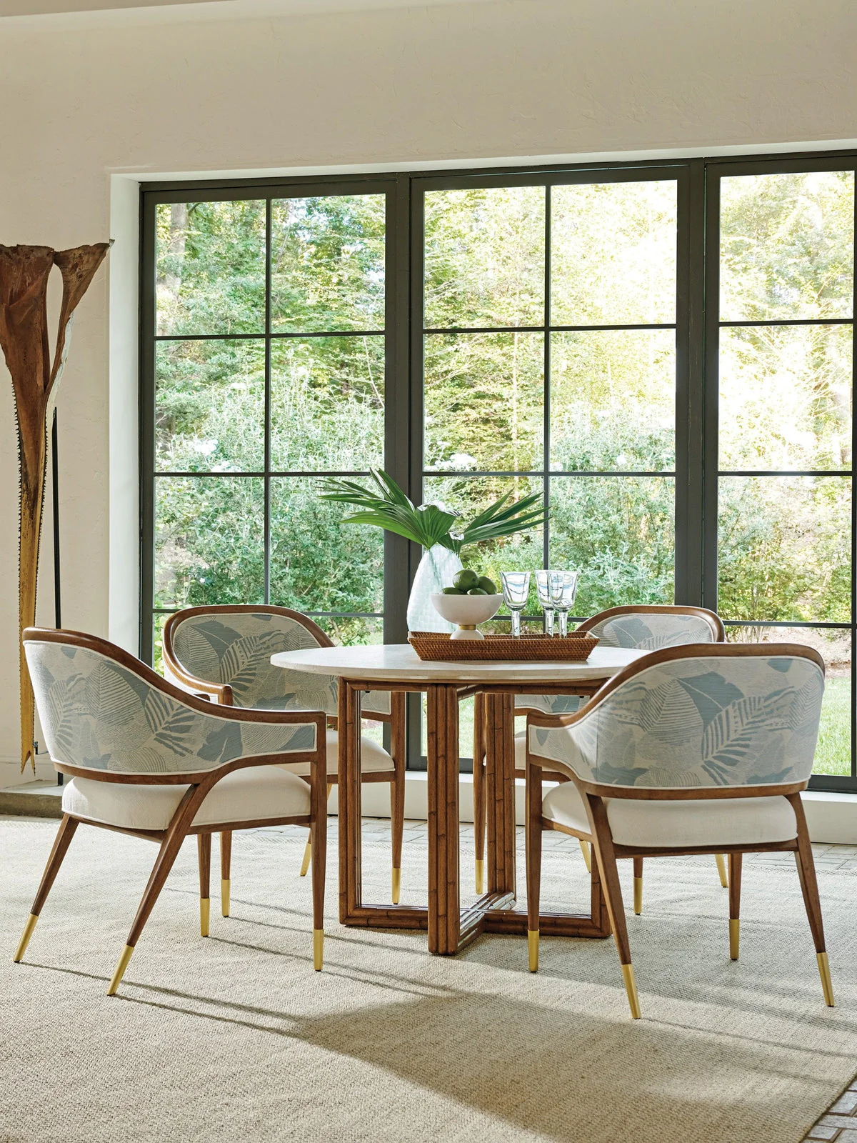 Tommy Bahama Home Palm Desert Arcadia Marble Top Breakfast Table - Image 2