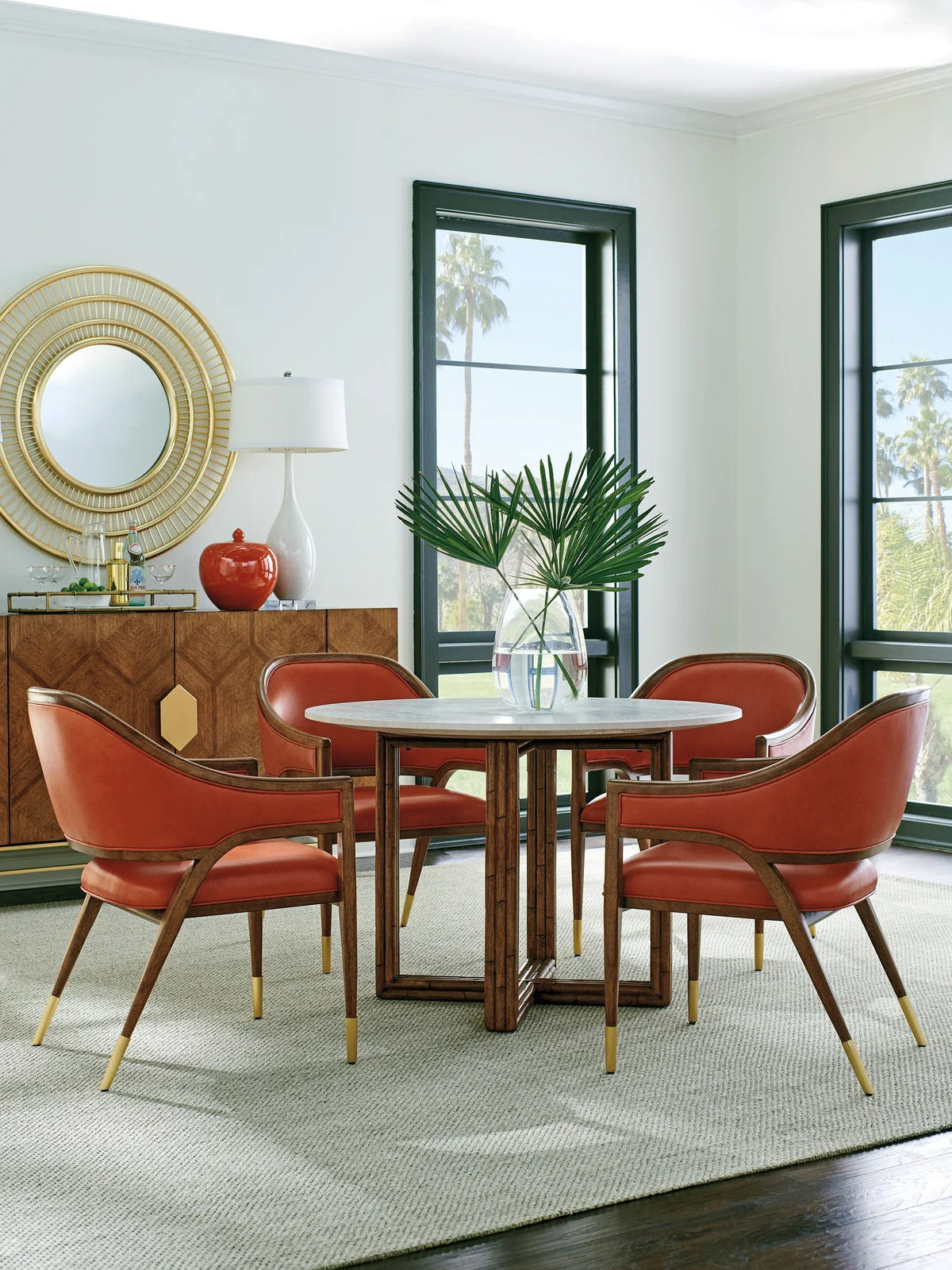Tommy Bahama Home Palm Desert Arcadia Marble Top Breakfast Table - Image 3