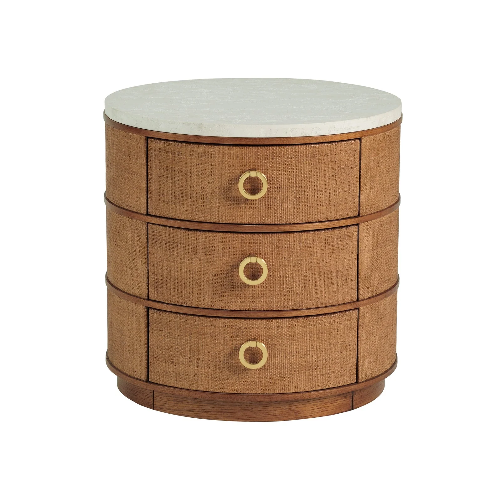Tommy Bahama Home Palm Desert Banning Raffia Round Lamp Table - Image 5