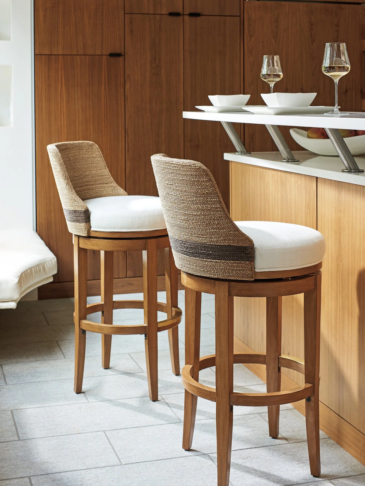 Tommy Bahama Home Palm Desert Kipton Swivel Bar Stool - Image 2