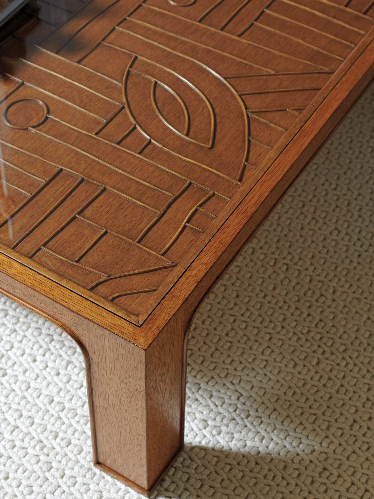 Tommy Bahama Home Palm Desert Redford Square Rattan Cocktail Table - Image 4