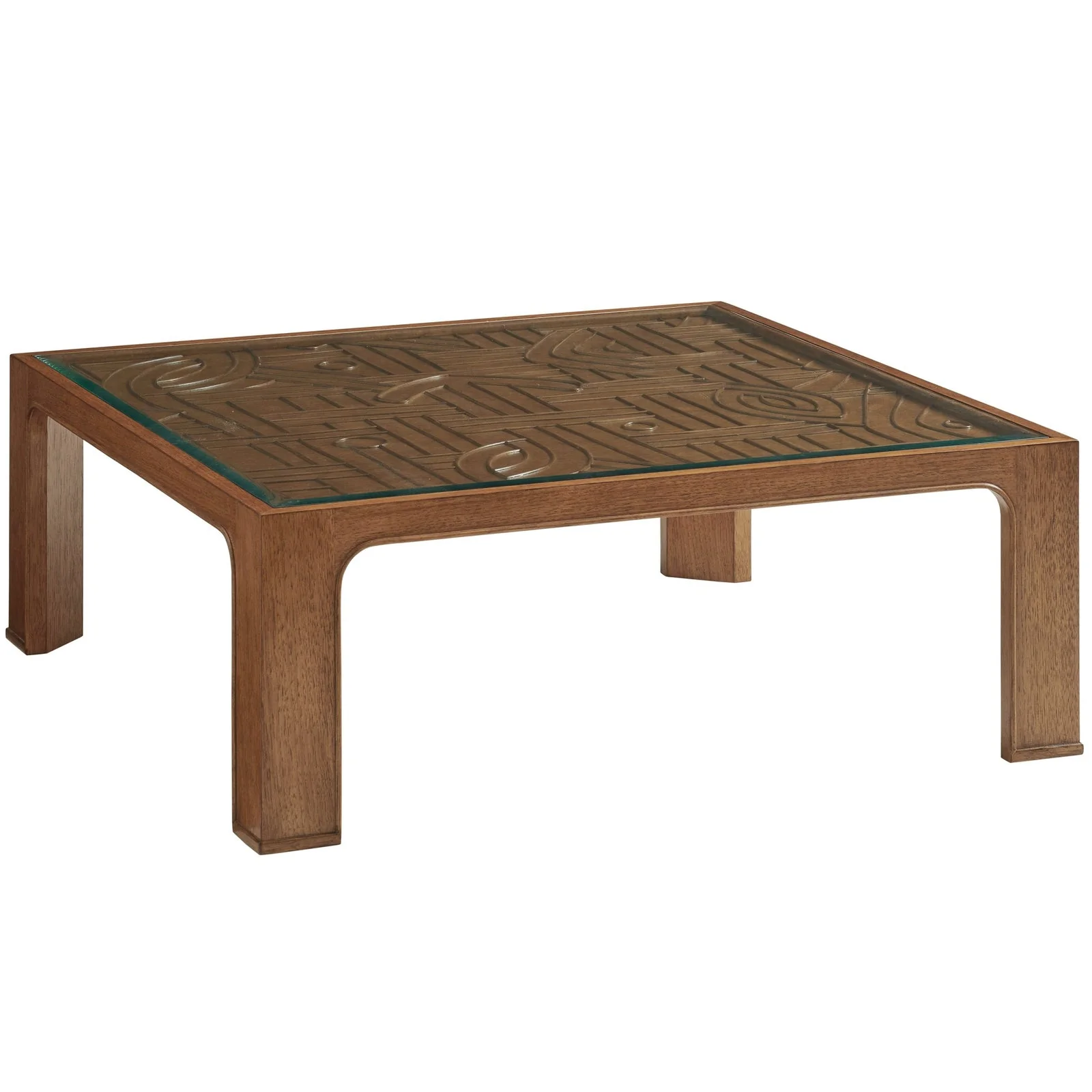 Tommy Bahama Home Palm Desert Redford Square Rattan Cocktail Table - Image 5