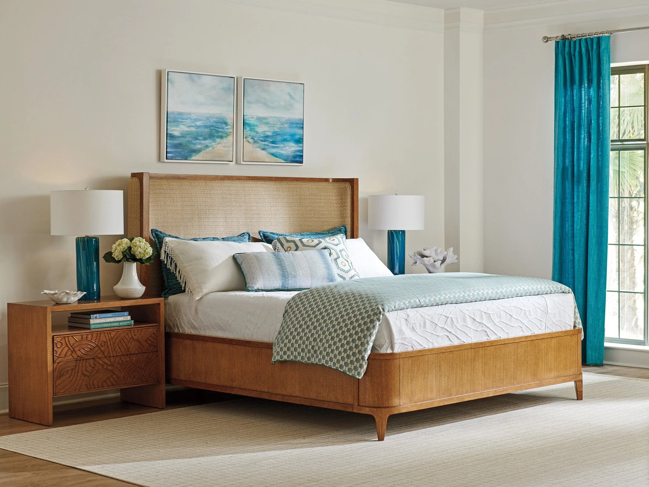 Tommy Bahama Home Palm Desert Villa Park Upholstered Bed - Image 3