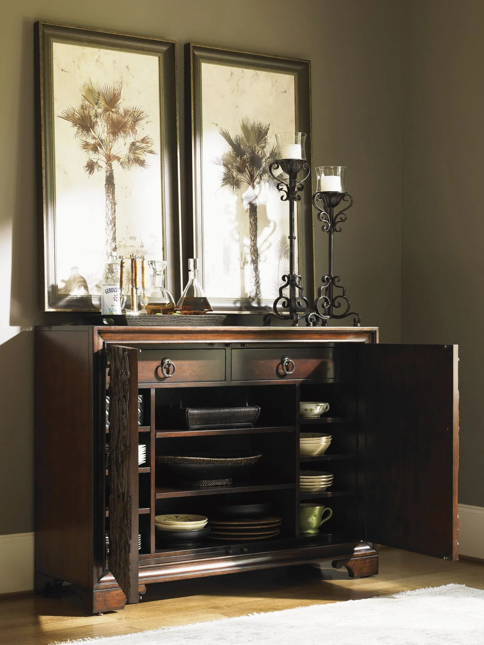Tommy Bahama Home Royal Kahala Balboa Carved Door Chest - Image 3