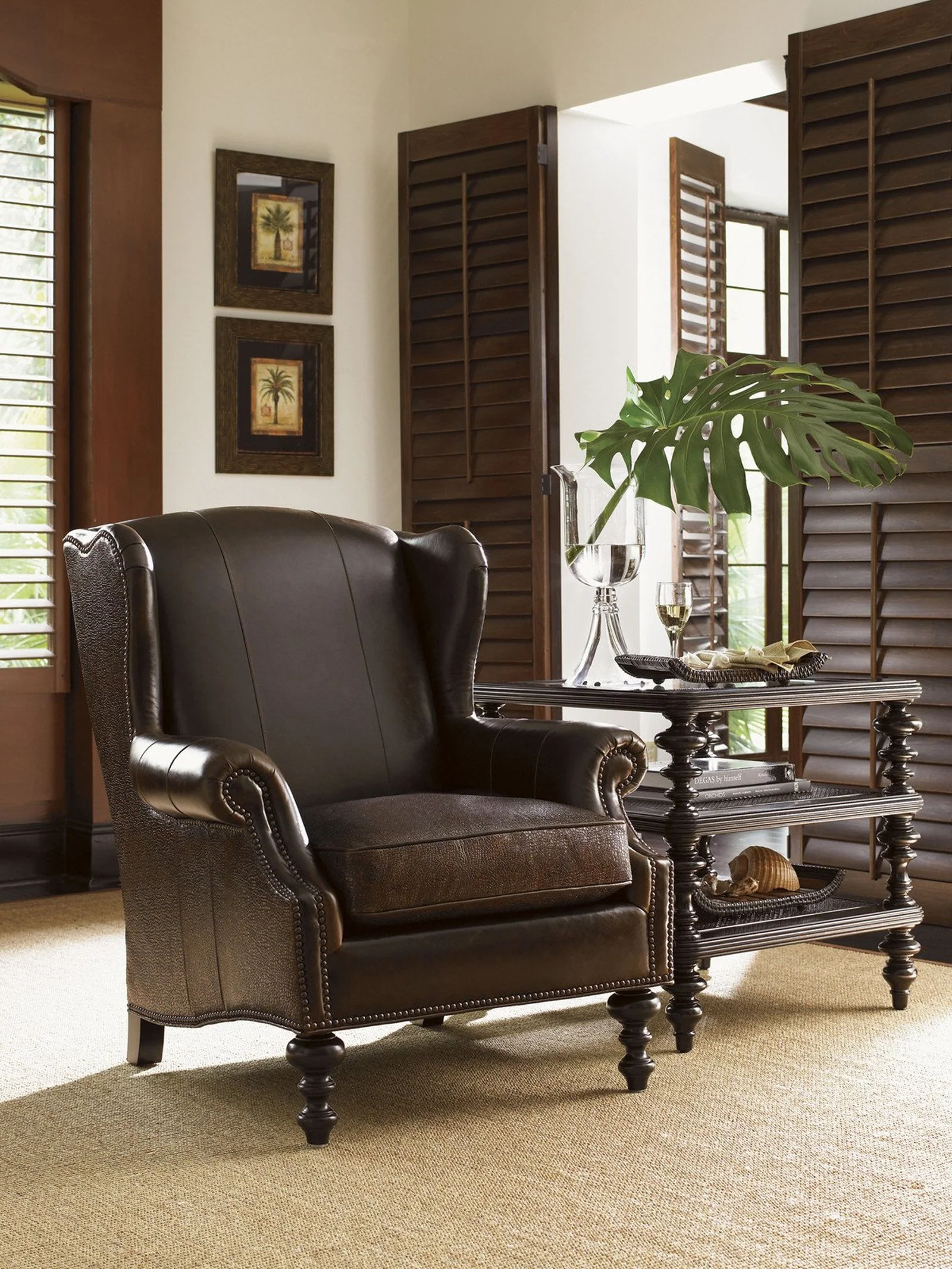 Tommy Bahama Home Royal Kahala Batik Wing Chair - Image 4