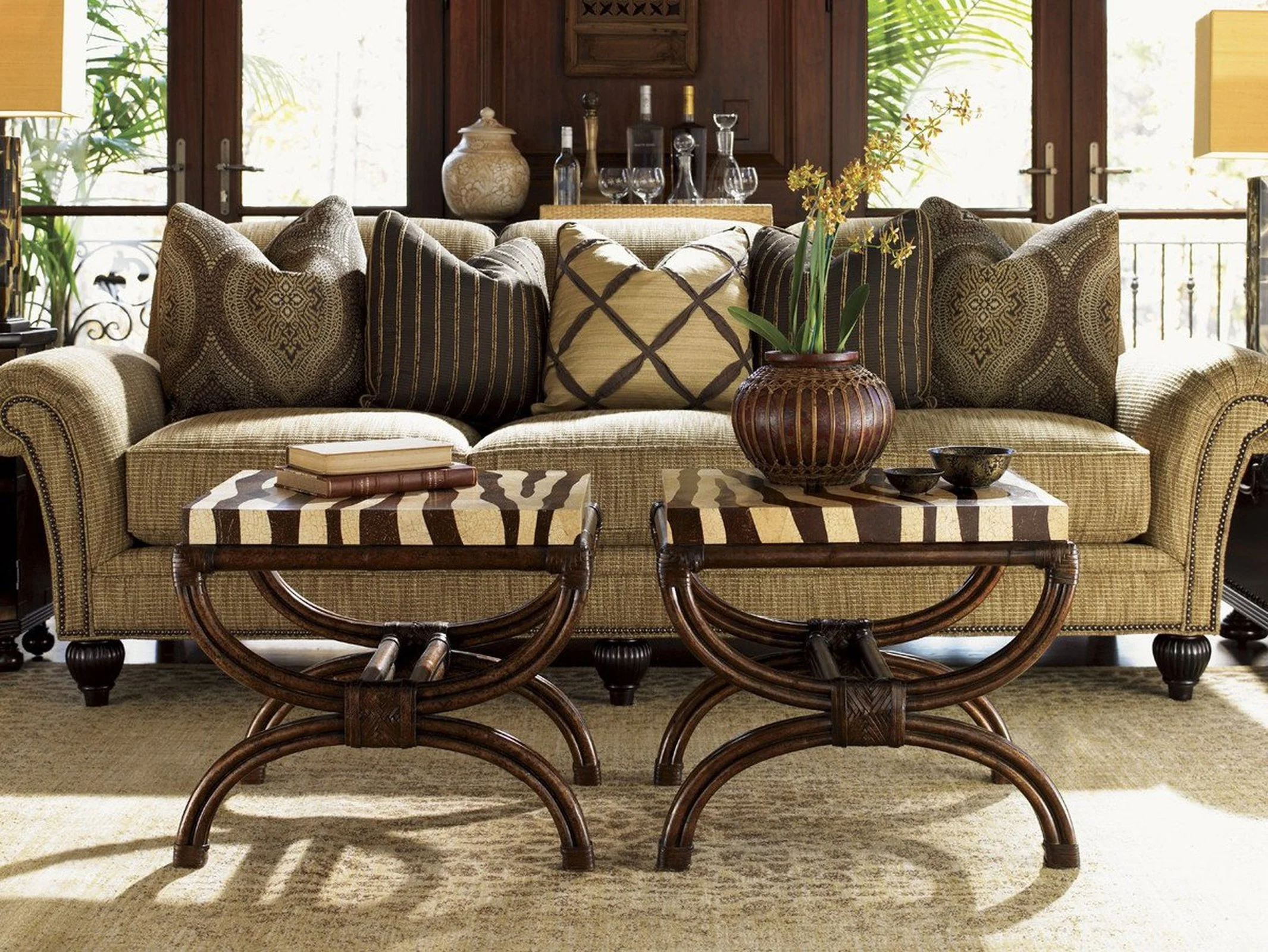 Tommy Bahama Home Royal Kahala Striped Delight Accent Table - Image 2