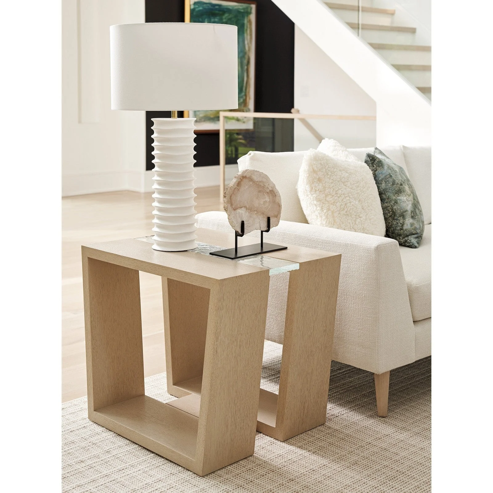 Tommy Bahama Home Sunset Key Fischer Rectangular Lamp Table - Image 2