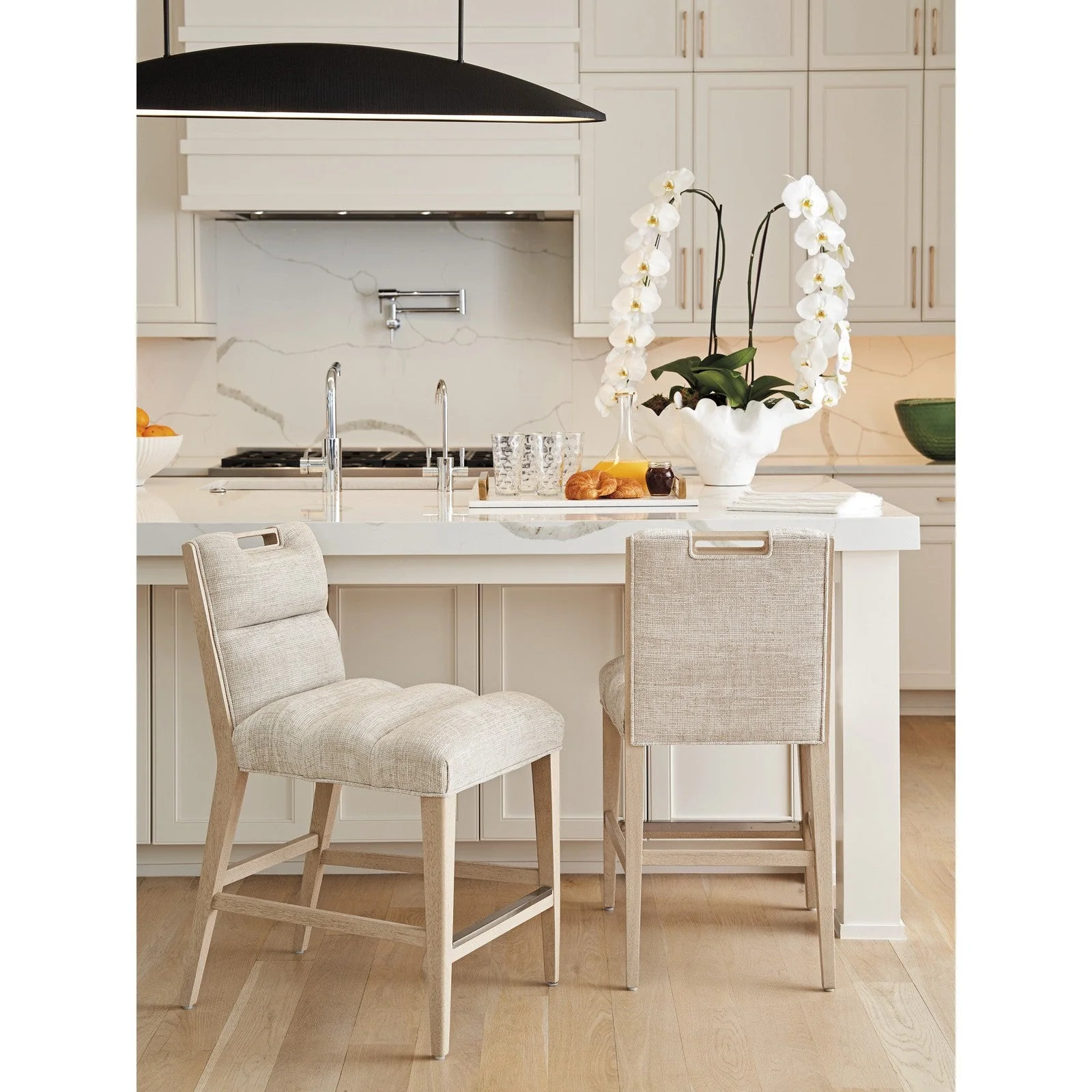 Tommy Bahama Home Sunset Key Greer Channeled Upholstered Counter Stool - Image 5
