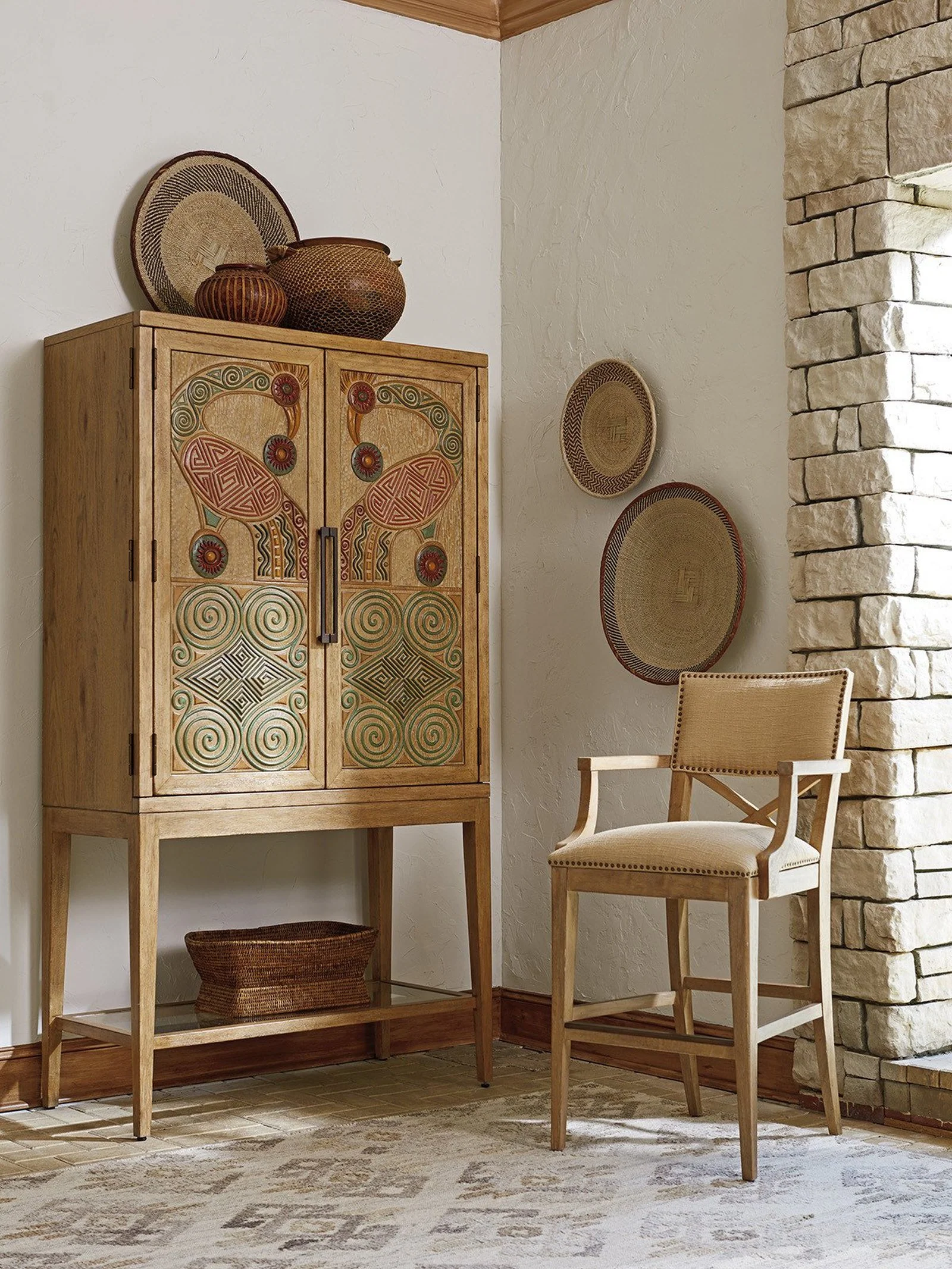 Tommy Bahama Home Sutherland Upholstered Bar Stool As Shown - Image 4