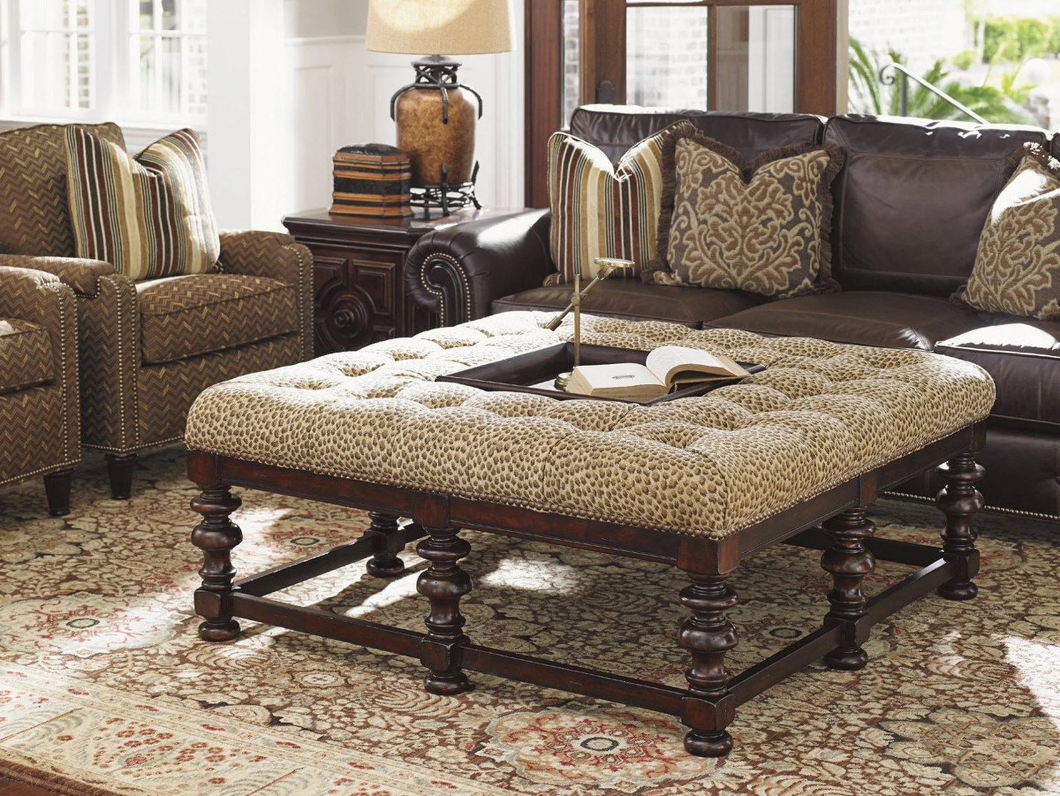 Tommy Bahama Home Tommy Bahama Upholstery Heather Cocktail Ottoman - Image 2