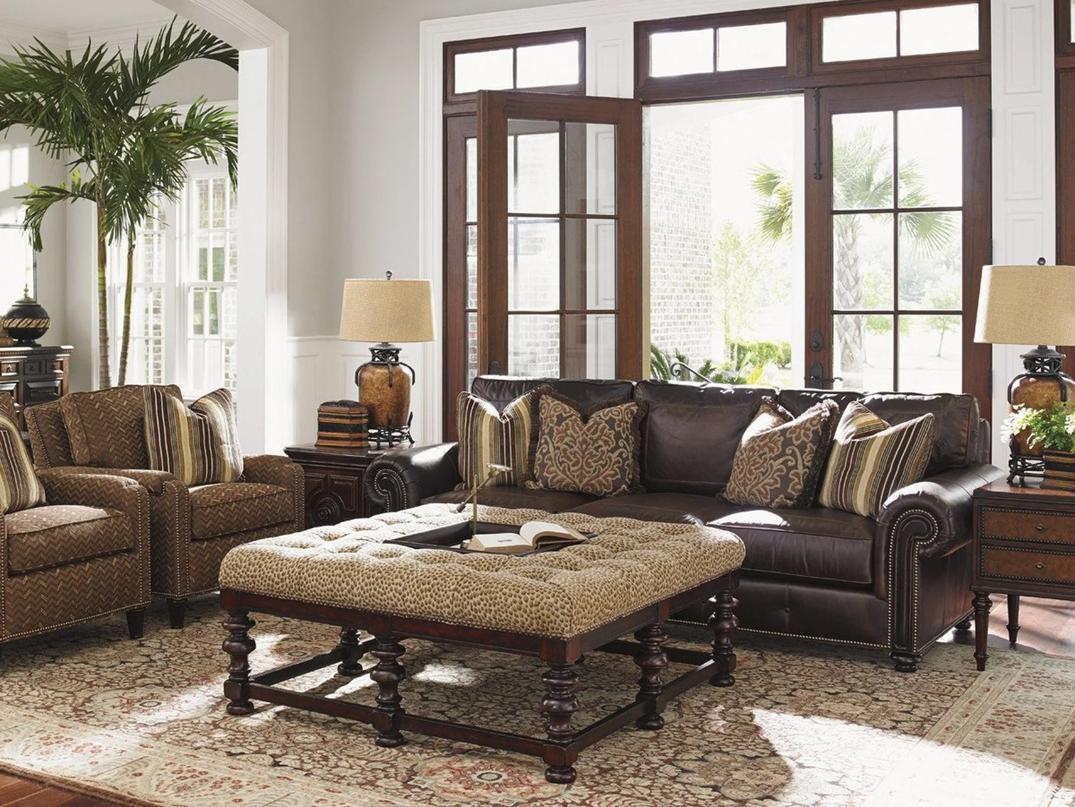 Tommy Bahama Home Tommy Bahama Upholstery Heather Cocktail Ottoman - Image 3