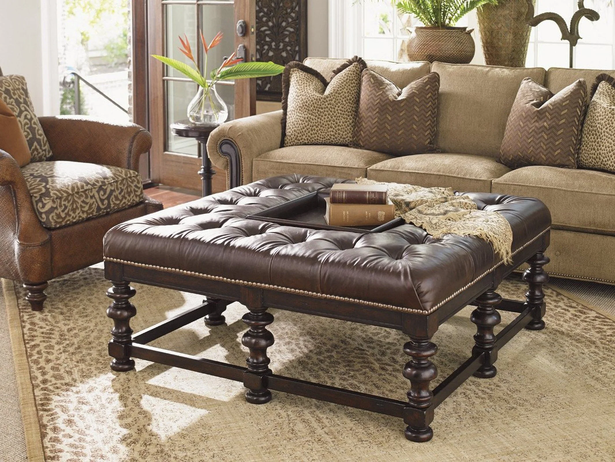 Tommy Bahama Home Tommy Bahama Upholstery Heather Cocktail Ottoman - Image 6
