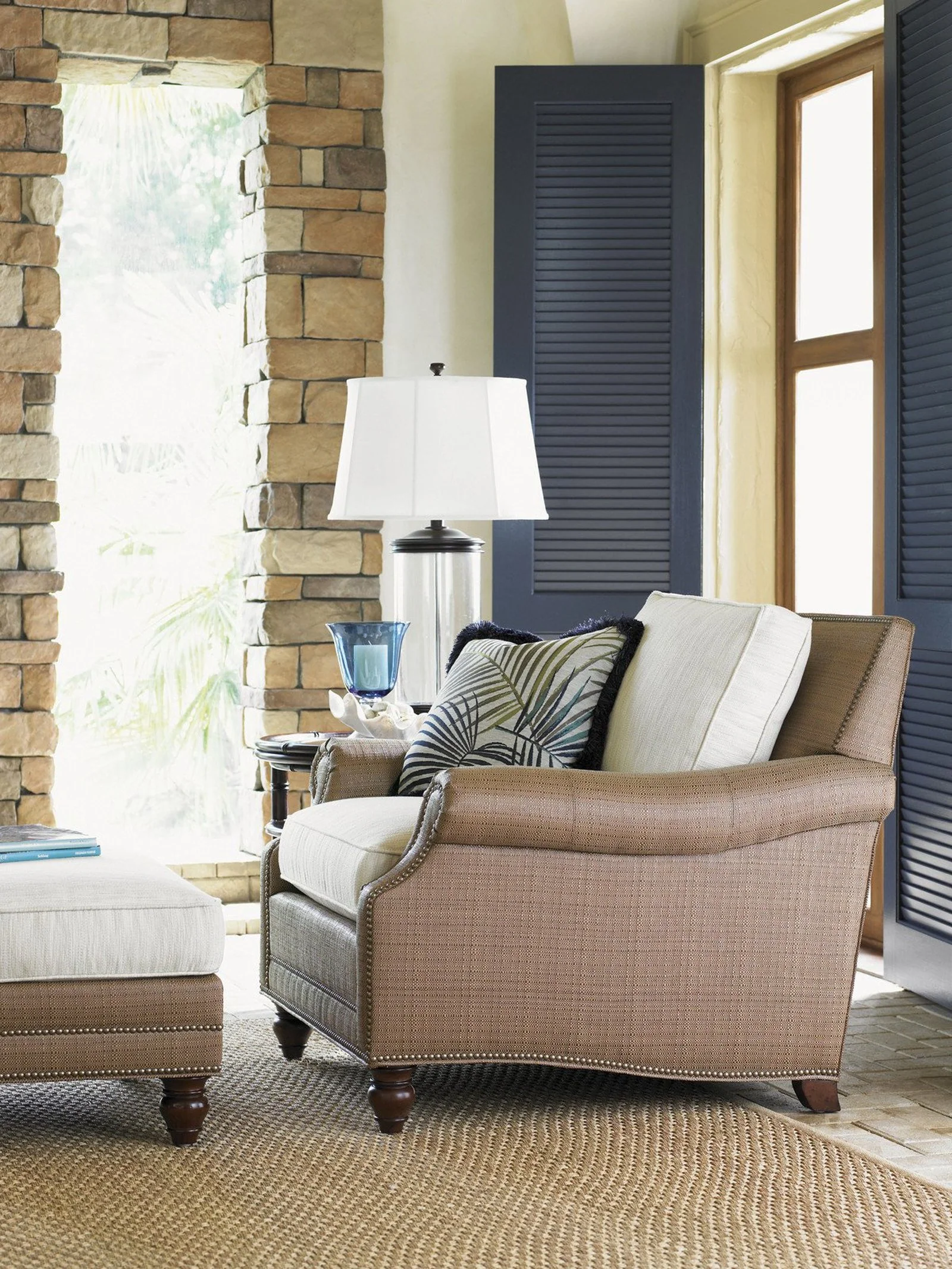 Tommy Bahama Home Tommy Bahama Upholstery Shoal Creek Ottoman - Image 3