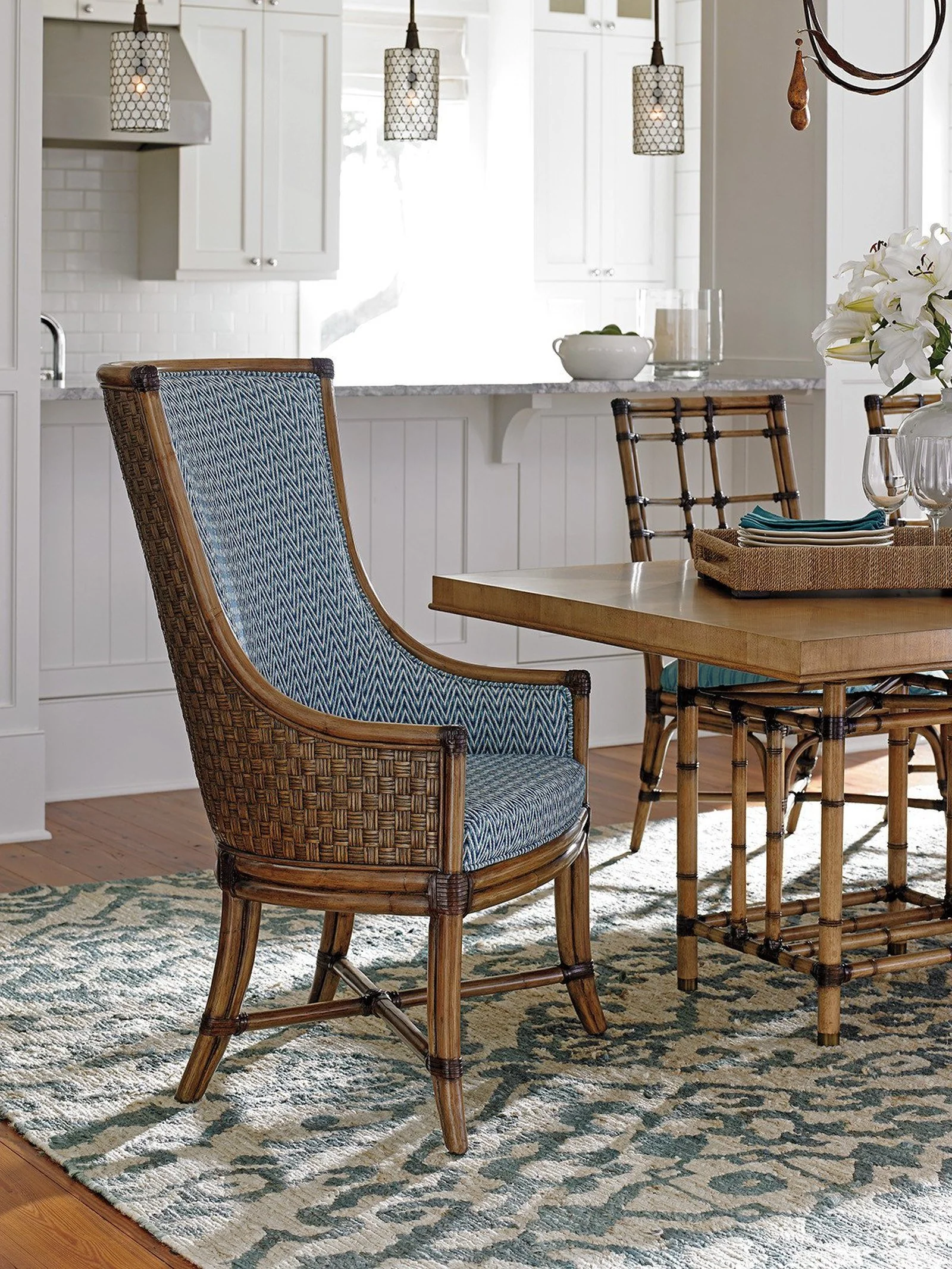 Tommy Bahama Home Twin Palms Balfour Host Arm Chair As Shown - Image 3