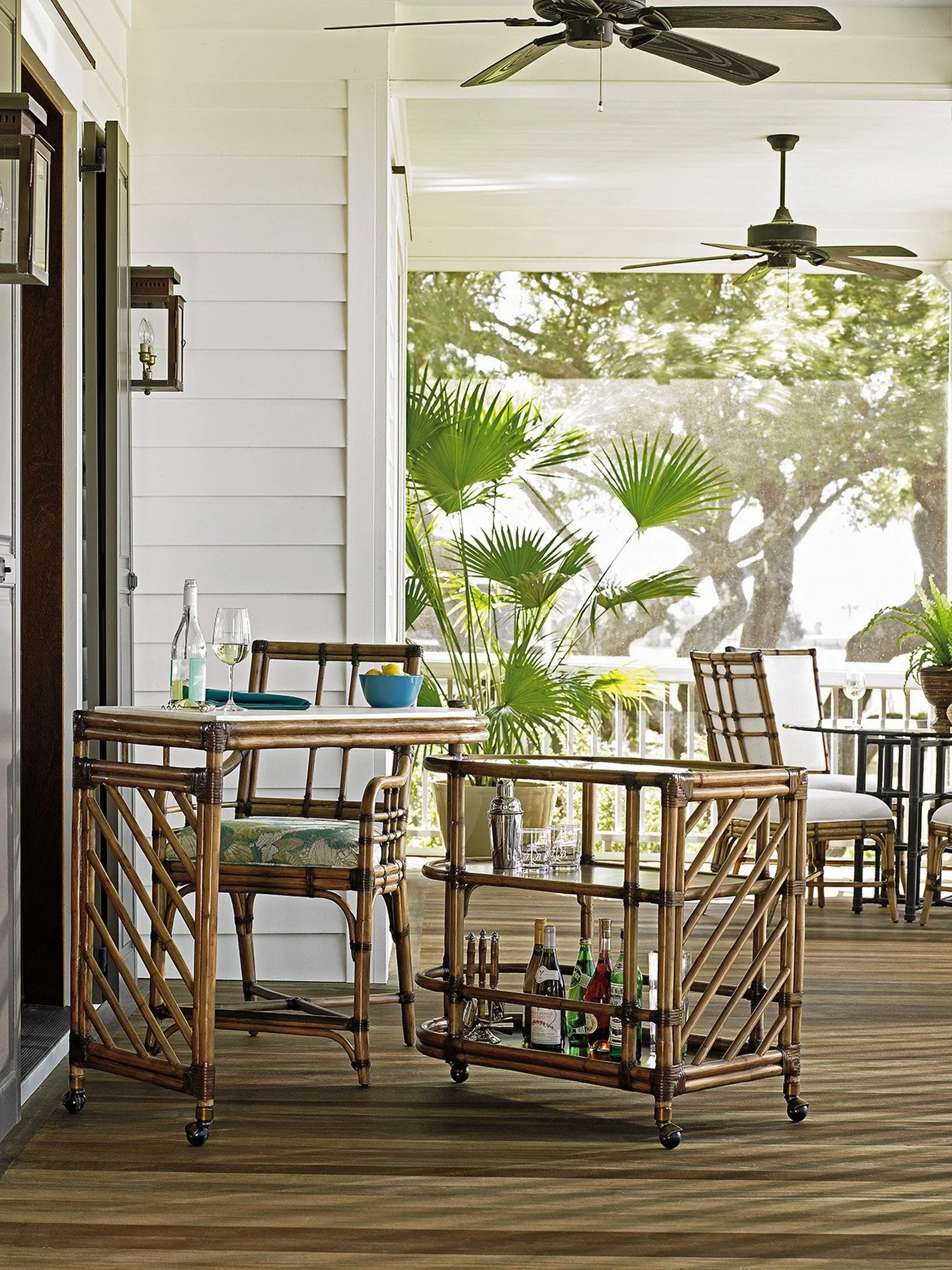 Tommy Bahama Home Twin Palms Cable Beach Bar Cart - Image 3